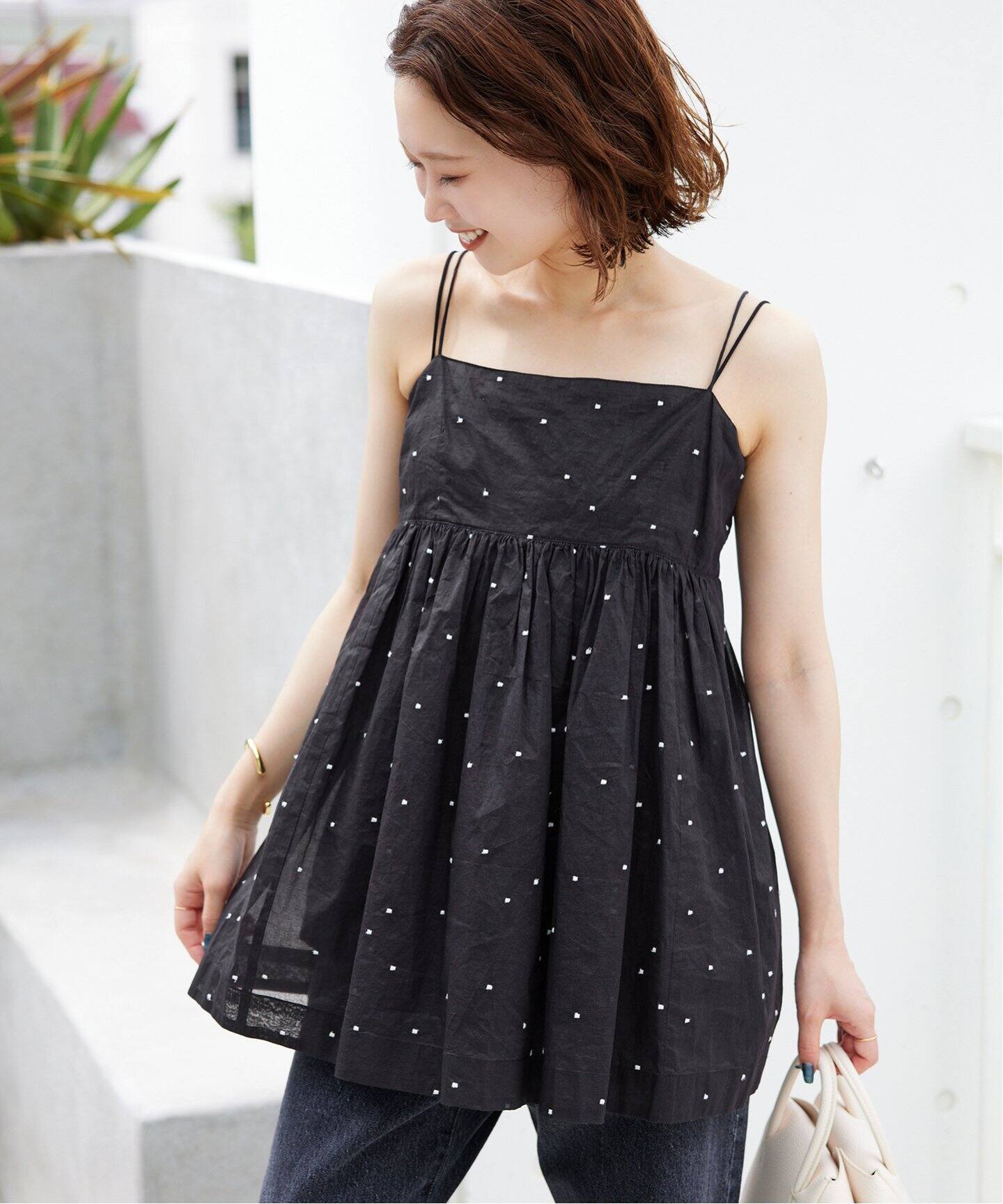 WEB・一部店舗限定/追加》ドット刺しゅうキャミソール（シャツ  