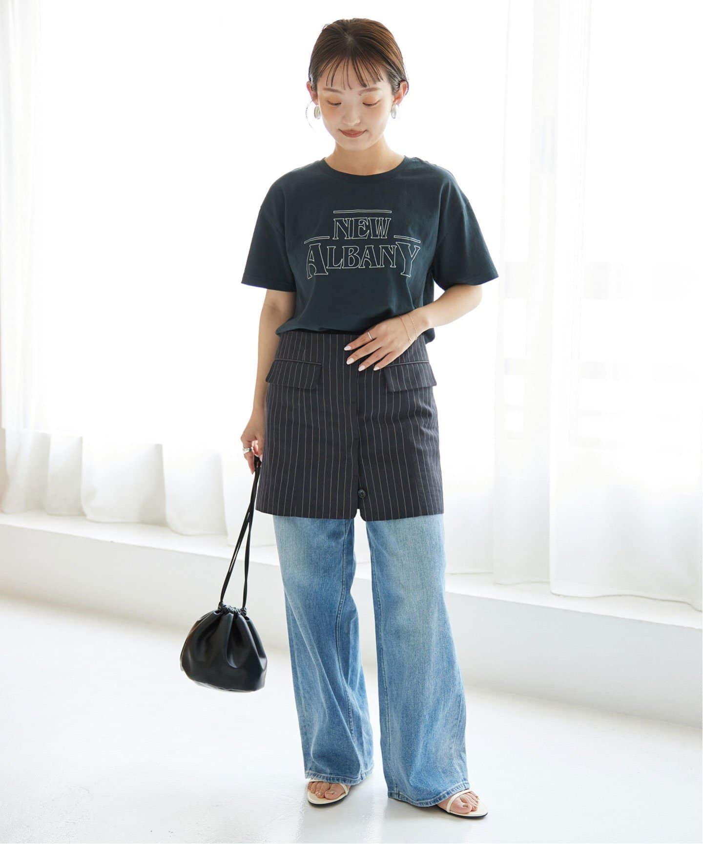 SLOBE IENA ショート丈　ブラウス　STRIPE CROPシャツ SLOBE IENA ショート丈 ブラウス STRIPE CROPシャツ - メルカリ