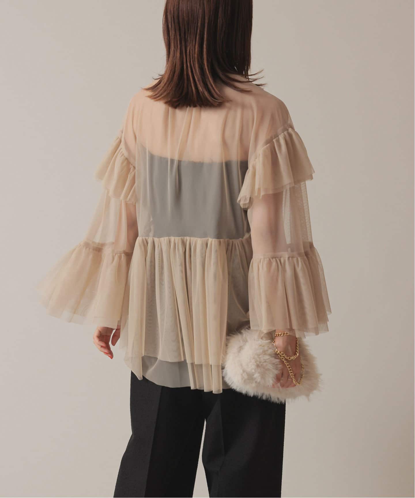 habi Tulle Tiered ブラウス（シャツ／ブラウス）｜SLOBE IENA