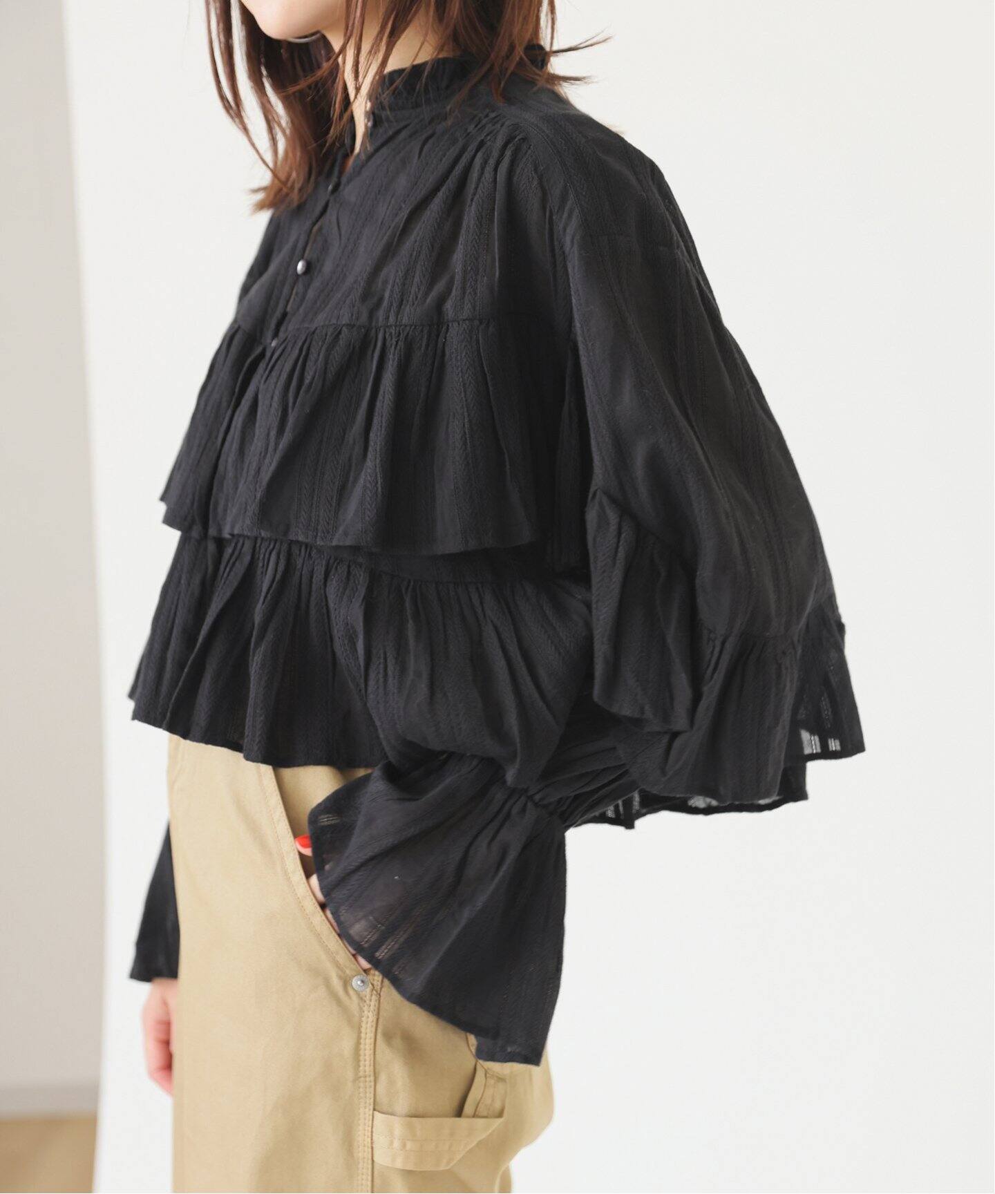 SARA MALLIKA/サラマリカ フリルショートブラウス 020142SF1（シャツ  