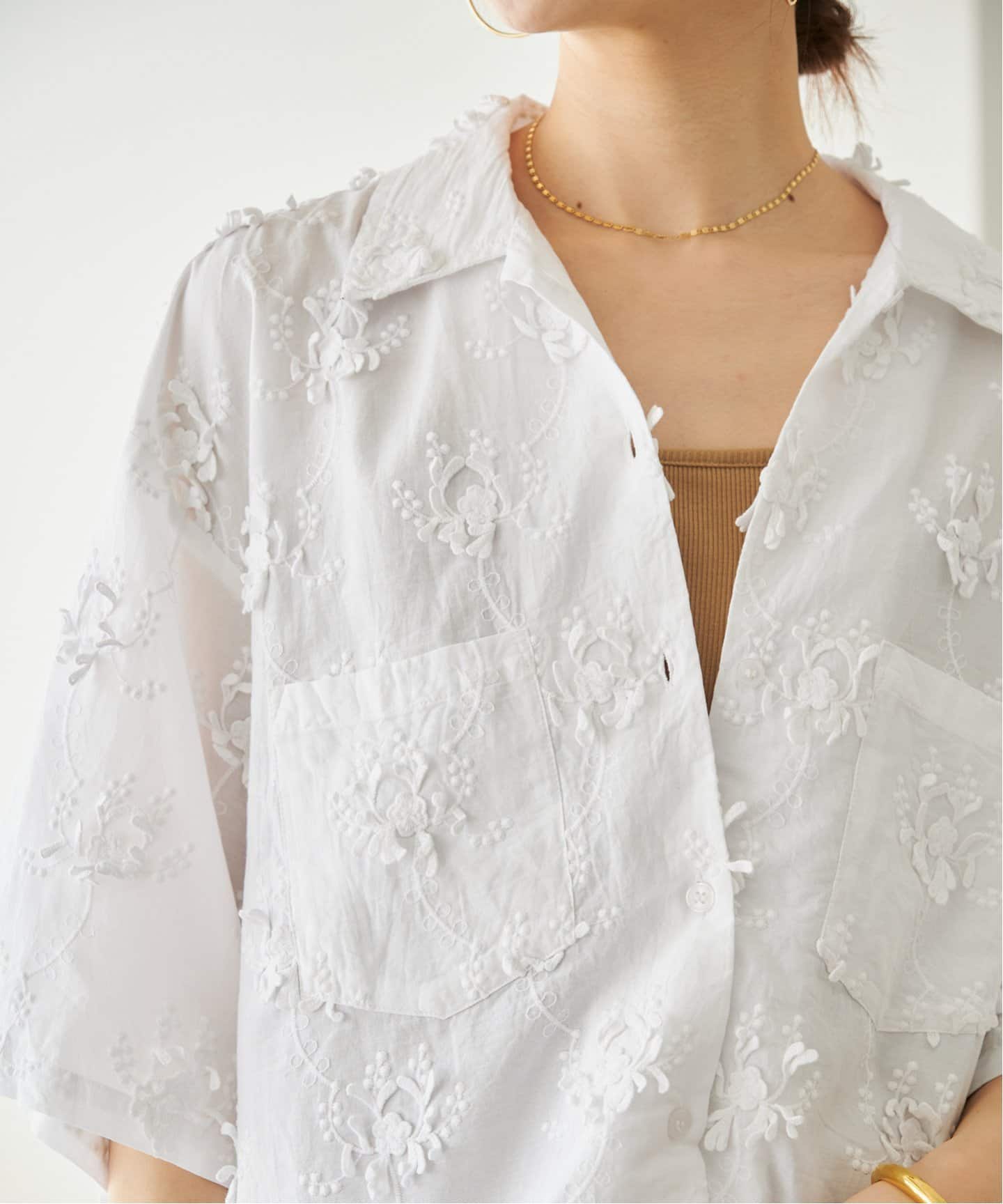 crinkle crinkle crinkle 3D embroidery S/S shirts CC-2540（シャツ