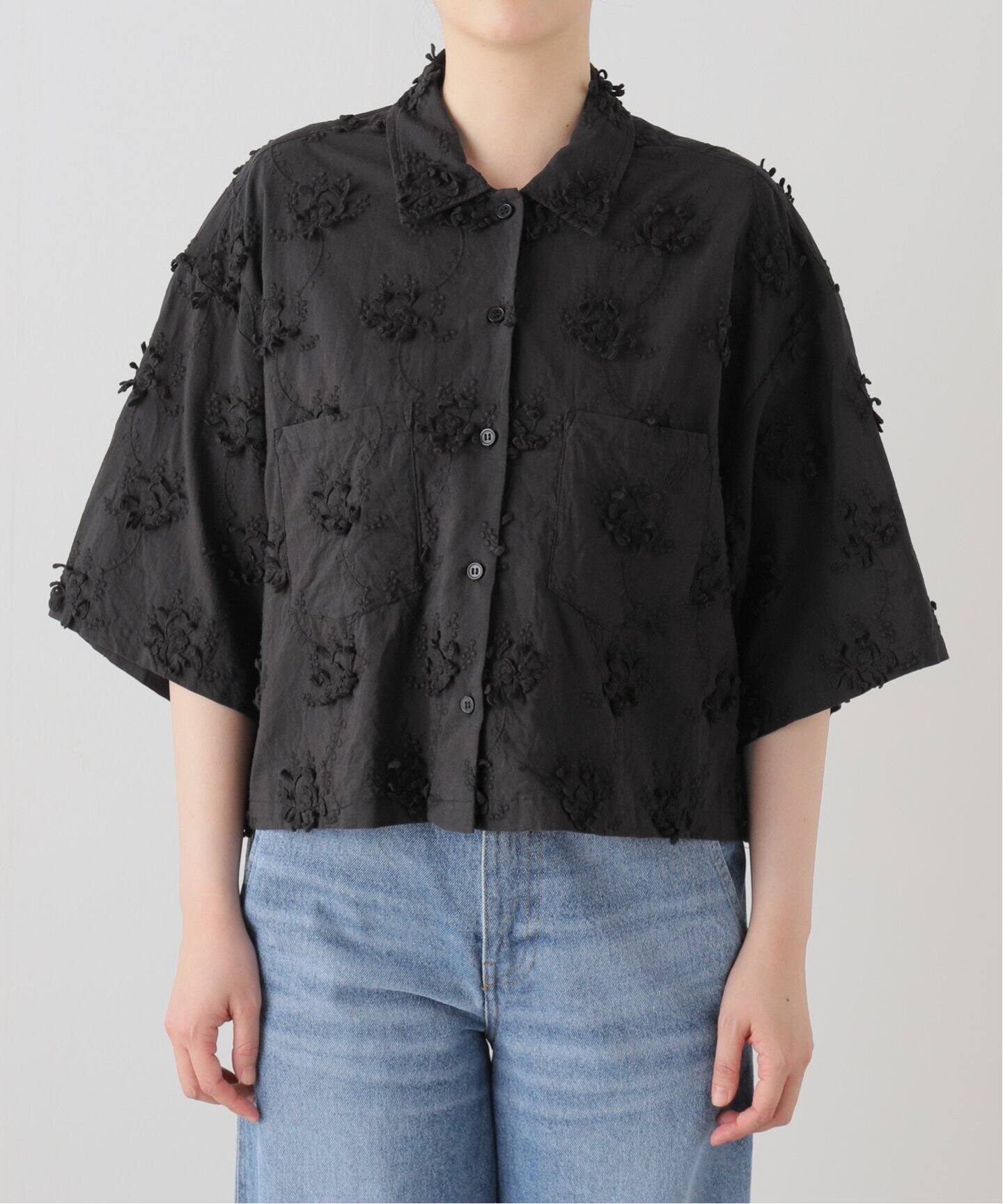crinkle crinkle crinkle 3D embroidery S/S shirts CC-2540（シャツ 