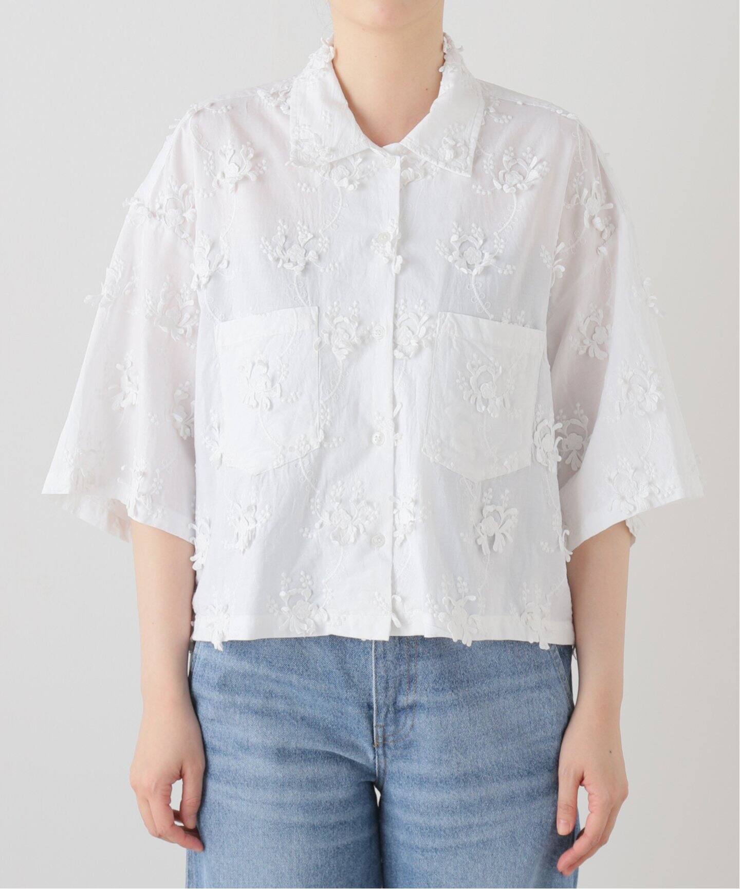 crinkle crinkle crinkle 3D embroidery S/S shirts CC-2540（シャツ 