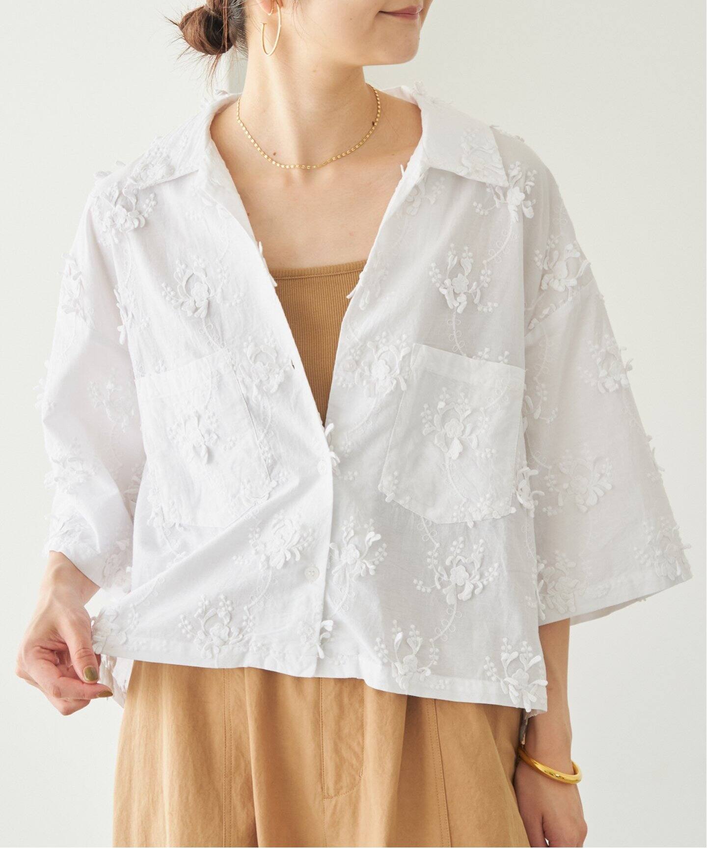 crinkle crinkle crinkle 3D embroidery S/S shirts CC-2540（シャツ 