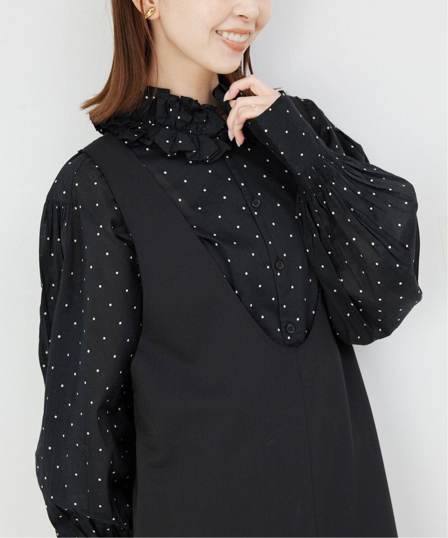 crinkle crinkle crinkle frill collar blouse CC-3025（シャツ 