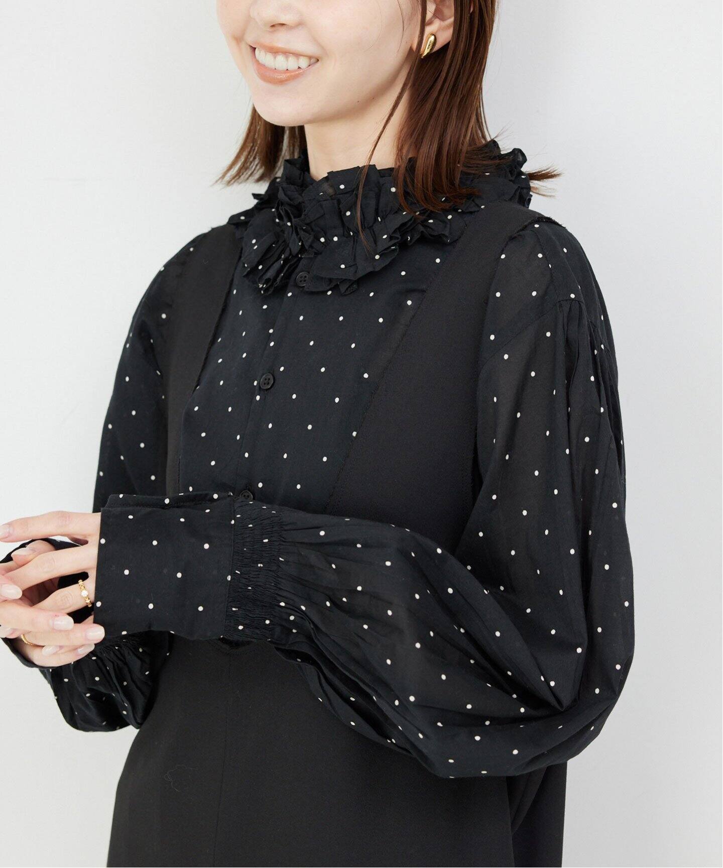 crinkle crinkle crinkle frill collar blouse CC-3025（シャツ 