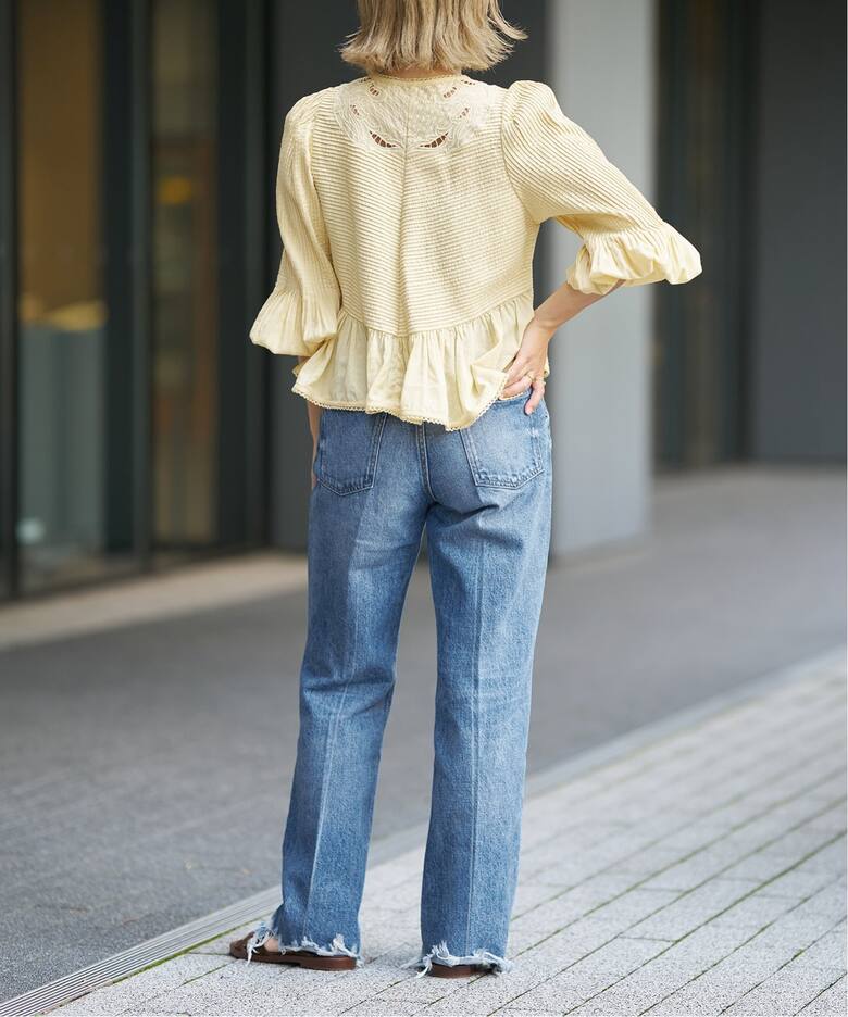 追加》IENA LA BOUCLE ピンタック刺繍ブラウス2（シャツ／ブラウス  