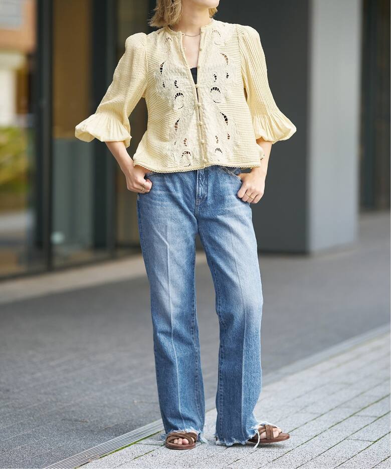 追加》IENA LA BOUCLE ピンタック刺繍ブラウス2（シャツ／ブラウス  