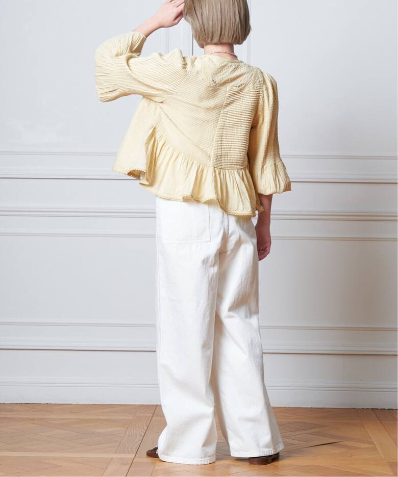 追加》IENA LA BOUCLE ピンタック刺繍ブラウス2（シャツ／ブラウス  