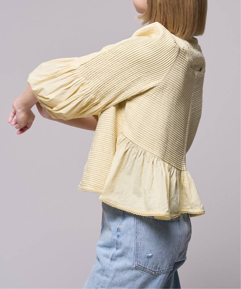 追加》IENA LA BOUCLE ピンタック刺繍ブラウス2（シャツ／ブラウス 
