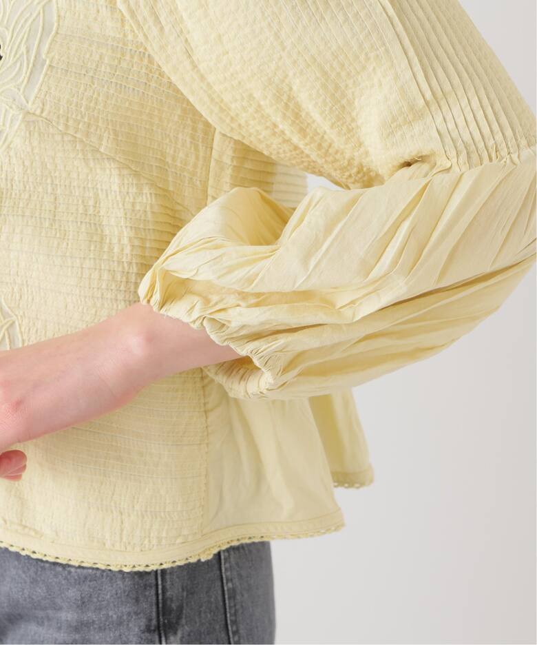 追加》IENA LA BOUCLE ピンタック刺繍ブラウス2（シャツ／ブラウス 