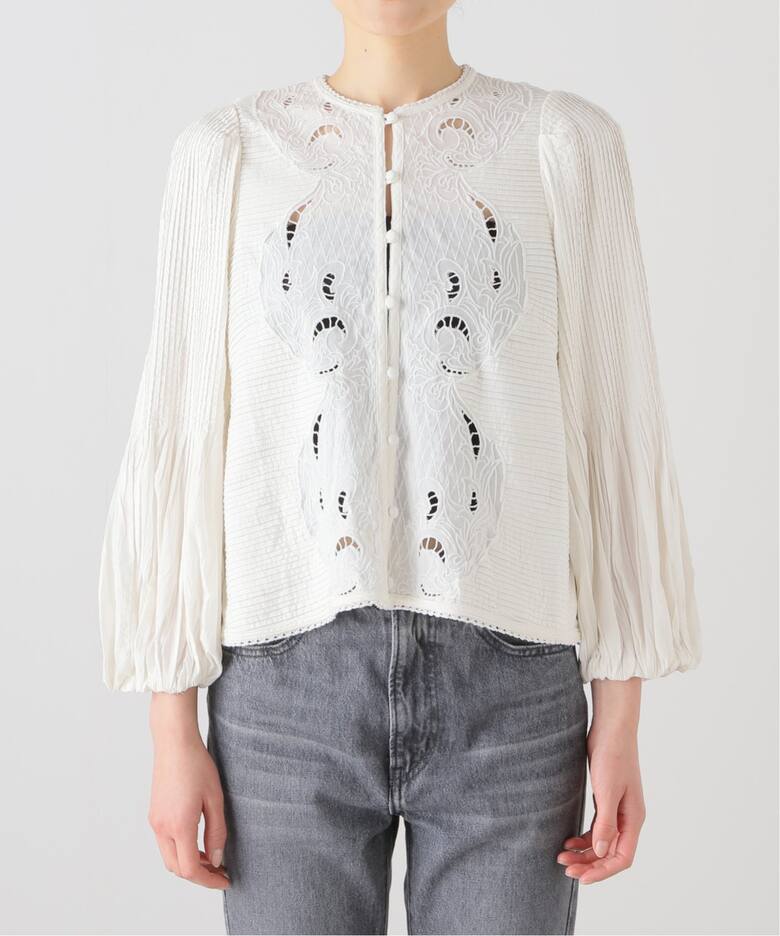 追加》IENA LA BOUCLE ピンタック刺繍ブラウス2（シャツ／ブラウス 