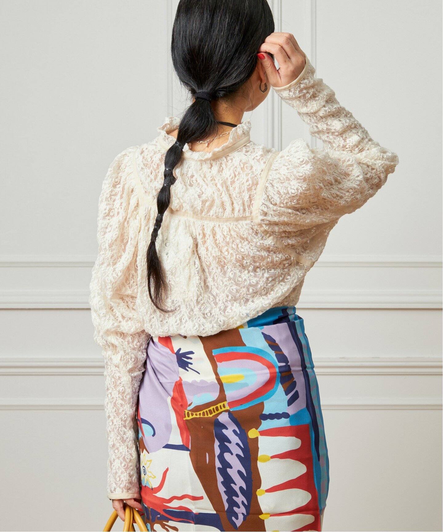 IENA LA BOUCLE レースギャザーブラウス（シャツ／ブラウス）｜IENA  