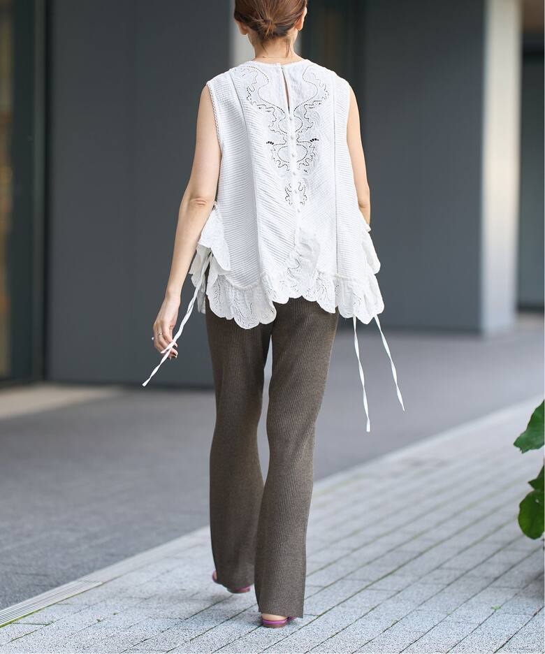 IENA LA BOUCLE ピンタックレースブラウス（シャツ／ブラウス）｜IENA 