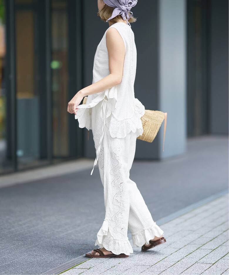 IENA LA BOUCLE ピンタックレースブラウス（シャツ／ブラウス）｜IENA 
