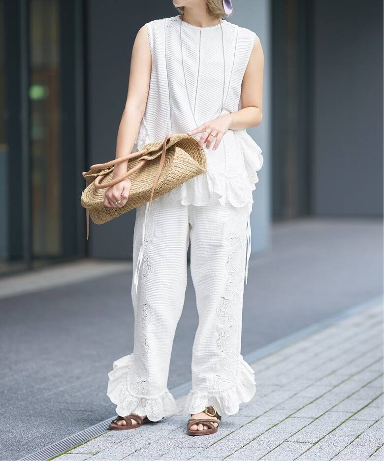 IENA LA BOUCLE ピンタックレースブラウス（シャツ／ブラウス）｜IENA 
