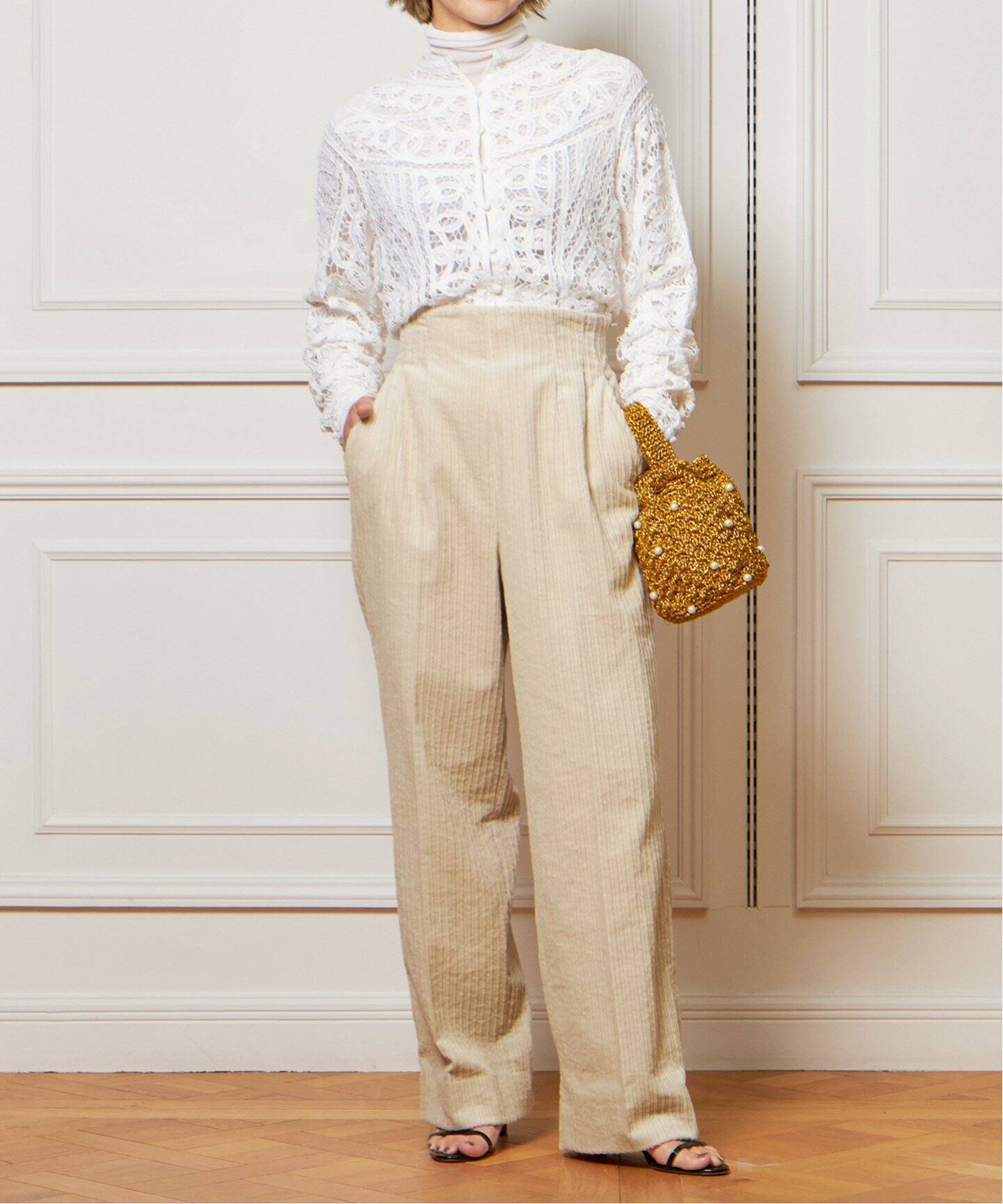 追加》IENA LA BOUCLE バテンレース ブラウス3（シャツ／ブラウス  