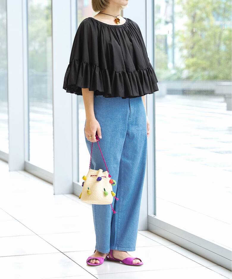 追加》IENA LA BOUCLE コットンボイルポンチョブラウス2（シャツ 