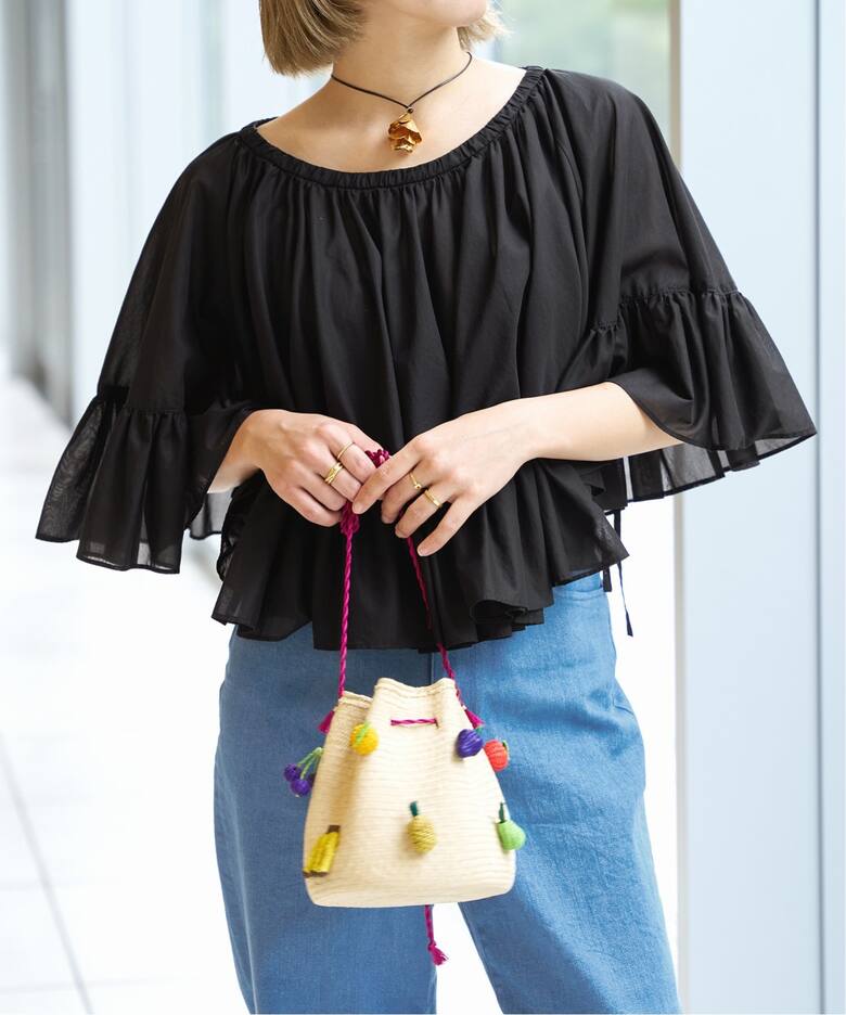 追加》IENA LA BOUCLE コットンボイルポンチョブラウス2（シャツ 