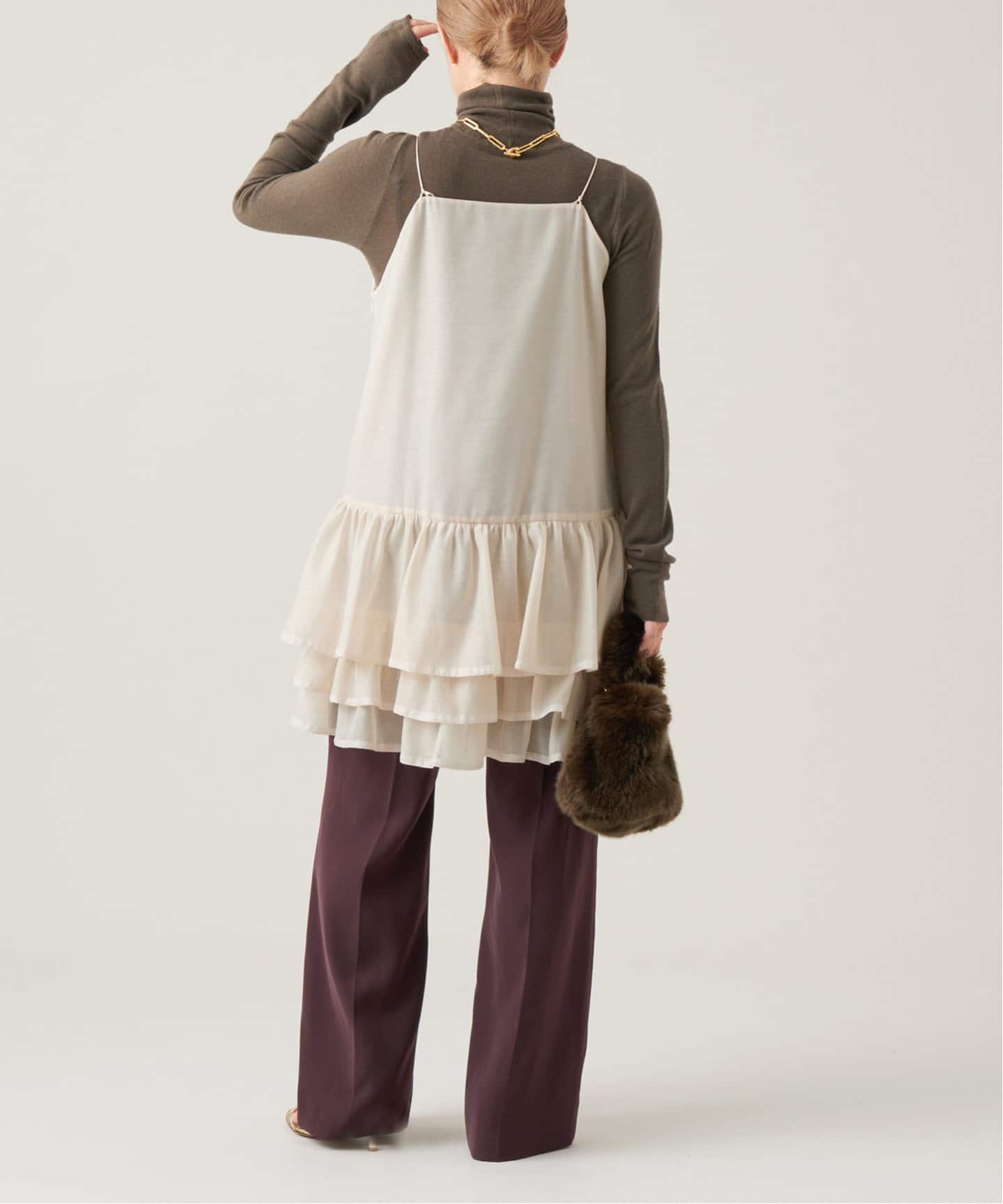 iena la boucle ラッフルヘムチュニックキャミワンピース