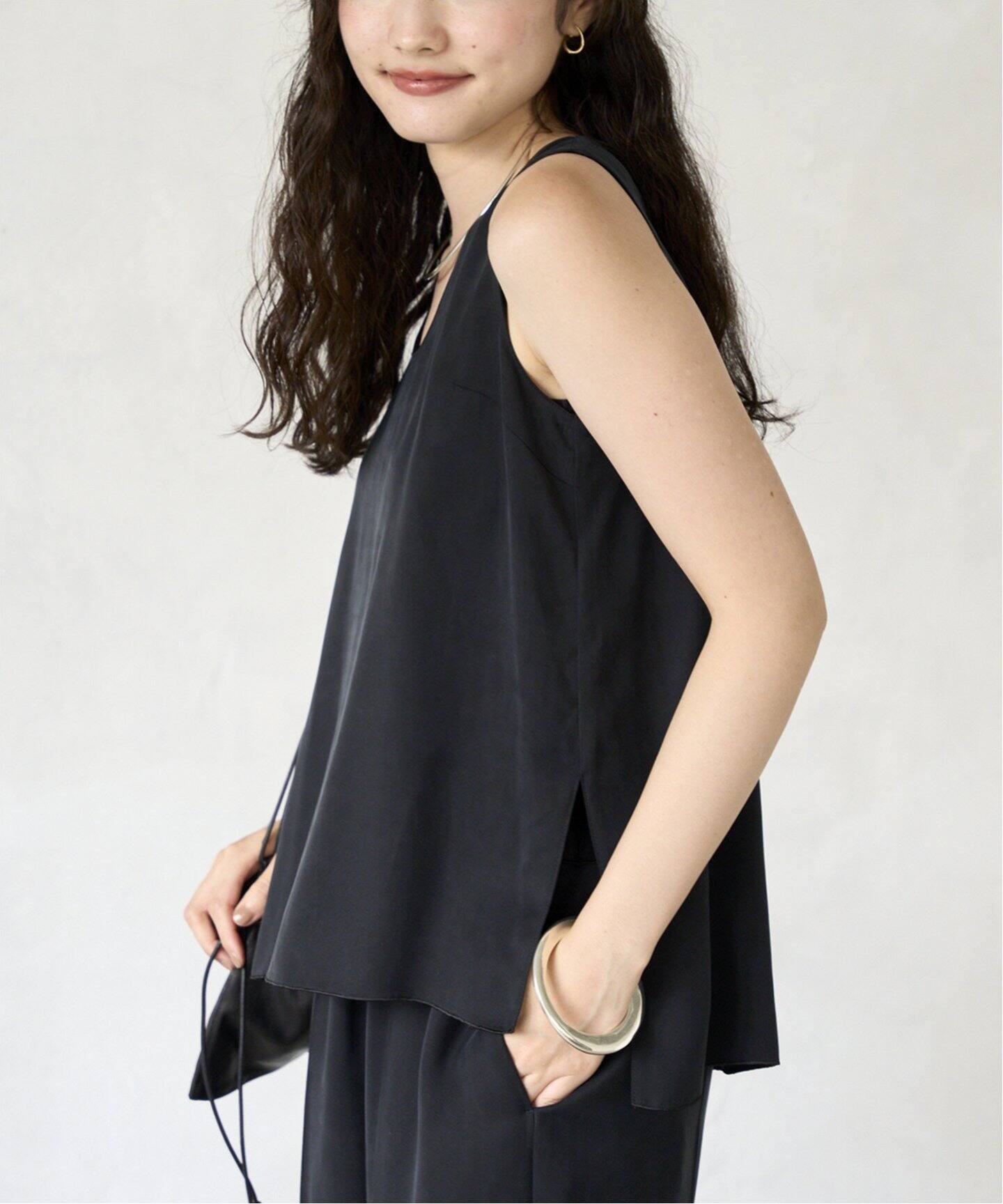 Plage RIAM ノーカラーシャツブラウス plage（プラージュ）の「《予約》【R'IAM】 ノーカラー シャツ