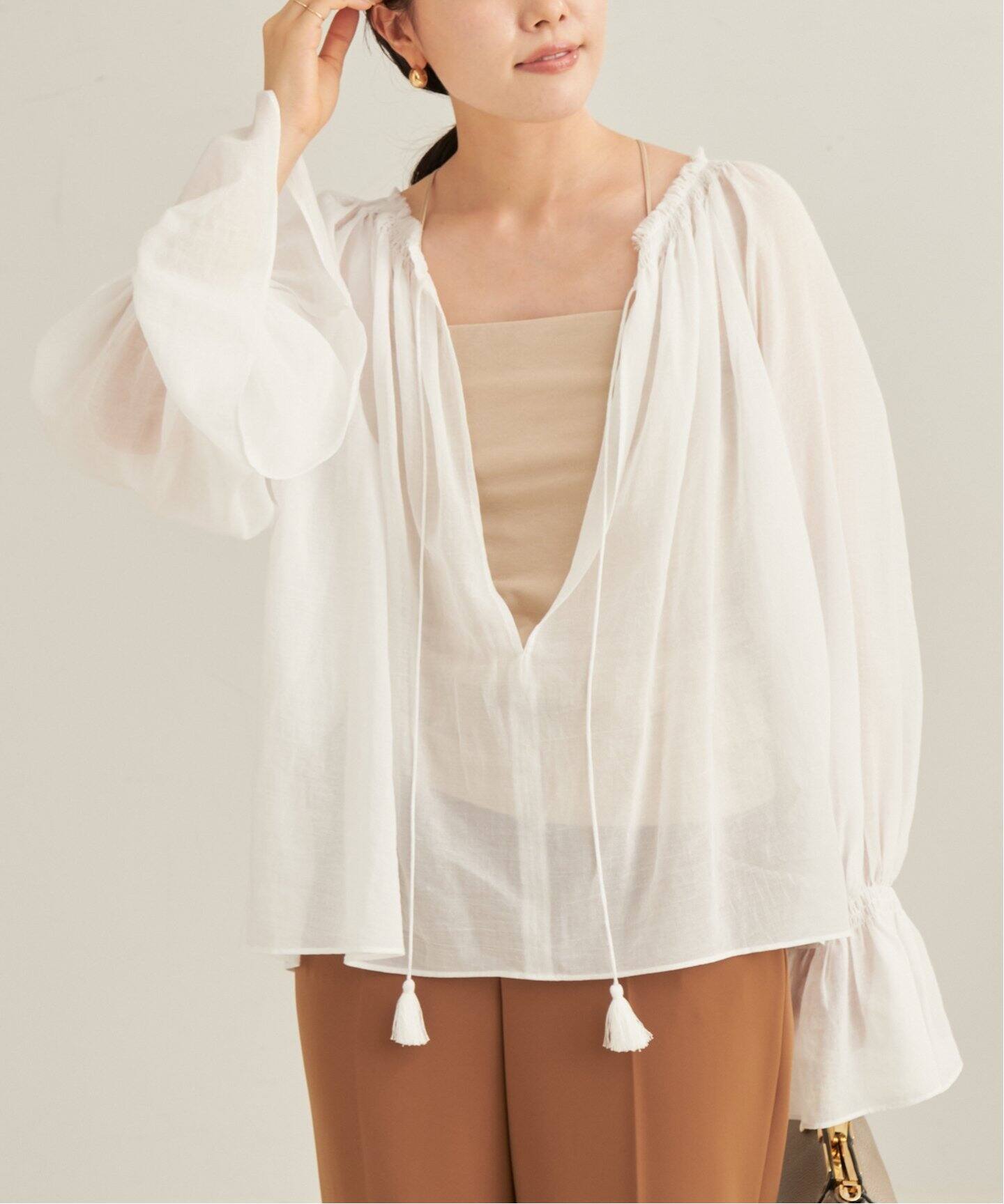 新品Plage プラージュ cotton gather ブラウス