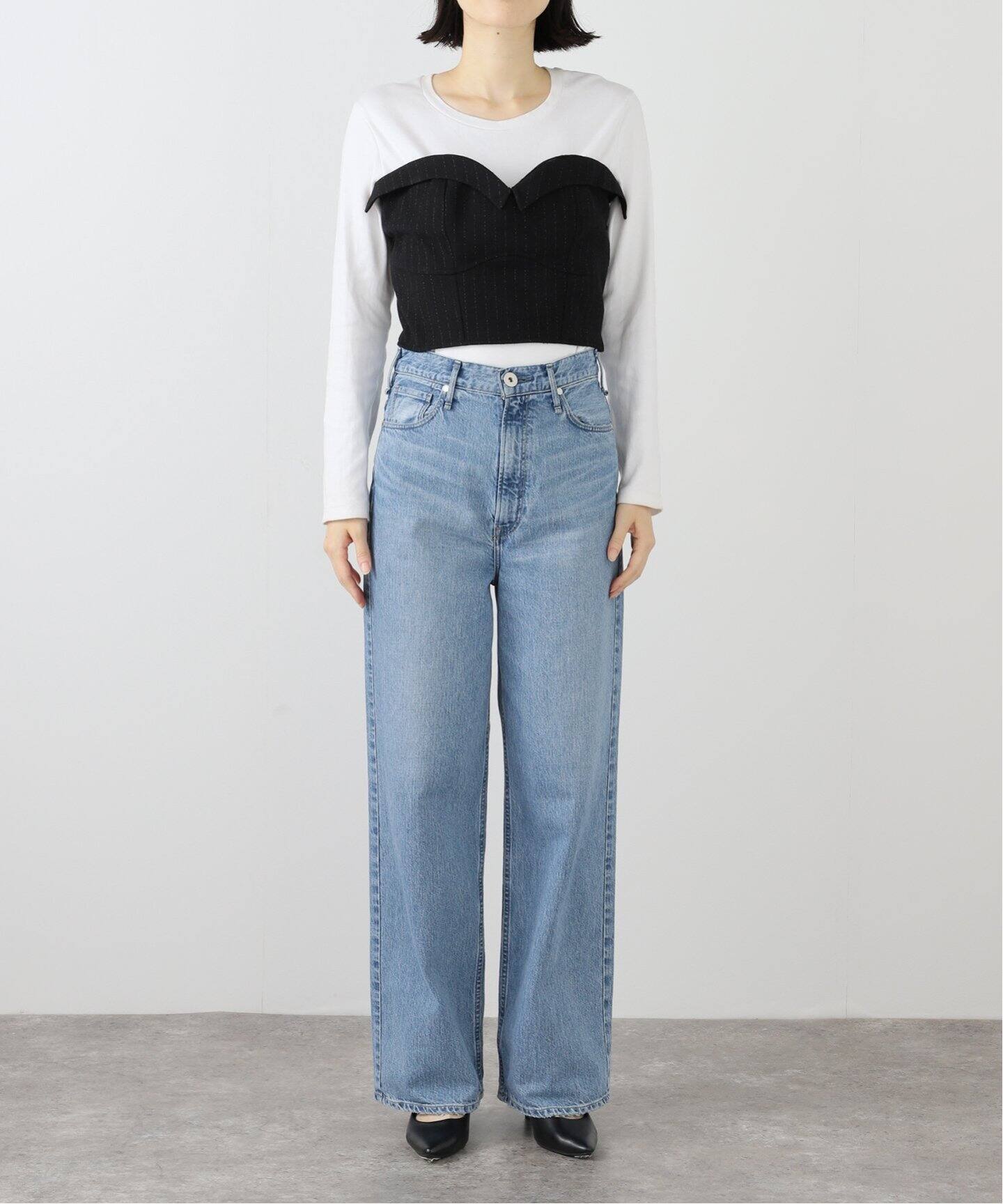 JANE SMITH/ジェーンスミス WL SLK STRIPE HEART NECK ビスチェ 