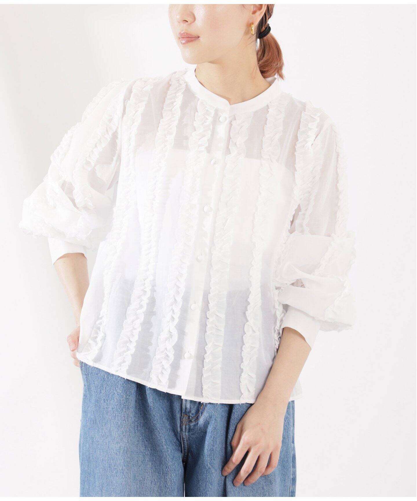 コットンボイルフリルブラウス（シャツ／ブラウス）｜VERMEIL par iena  