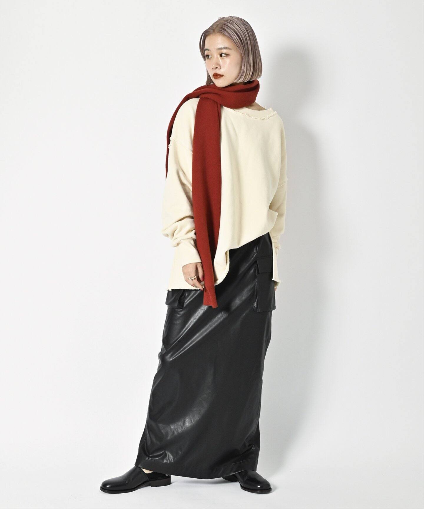 FAUX LEATHER POCKET スカート（ロング・マキシ丈スカート）｜CITYSHOP  