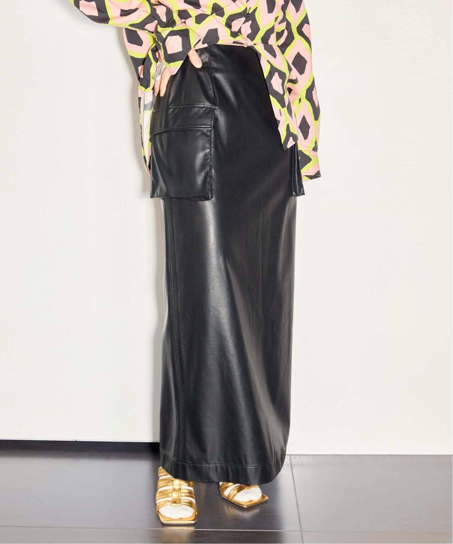 FAUX LEATHER POCKET スカート（ロング・マキシ丈スカート）｜CITYSHOP  