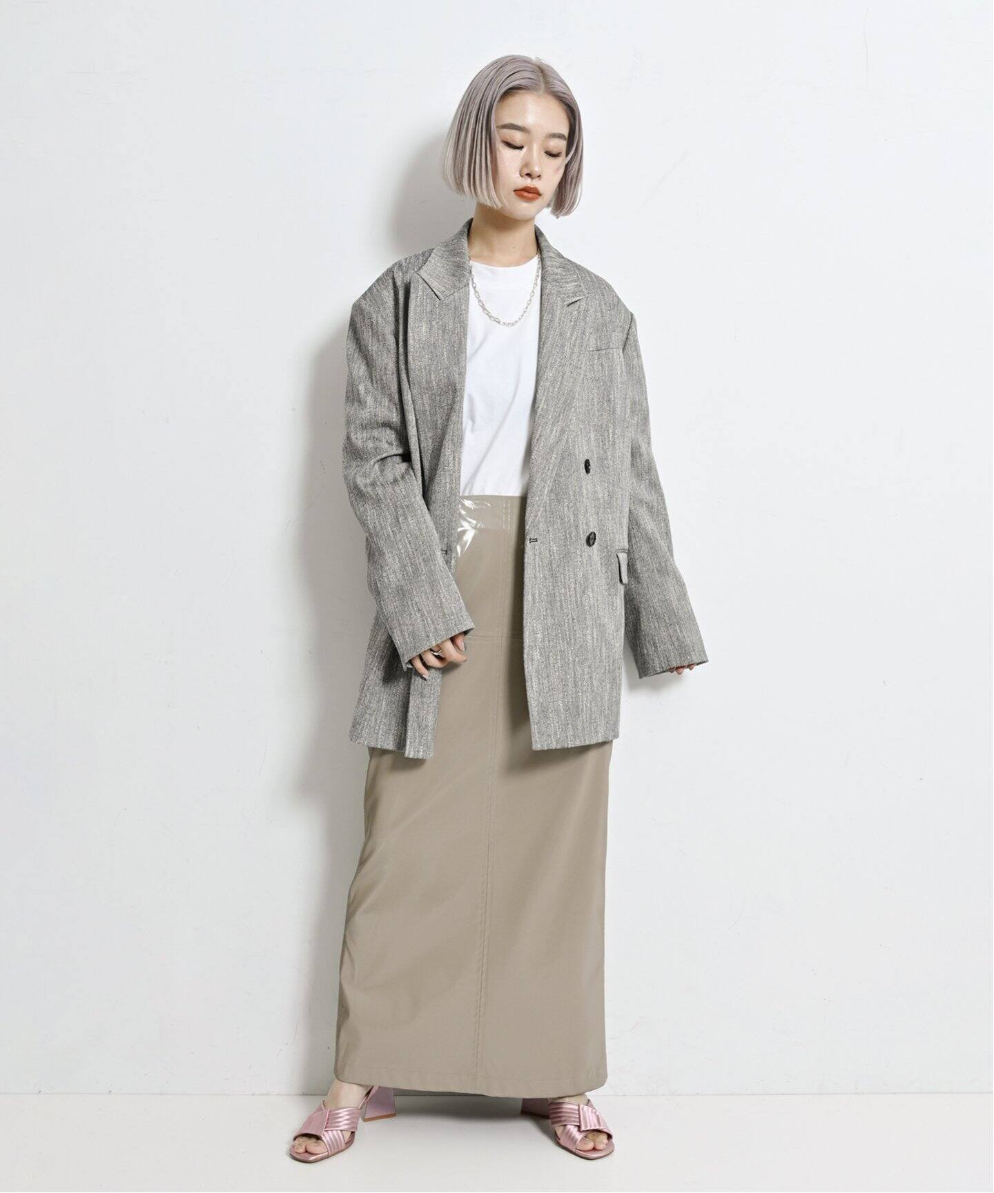 ENAMEL FAUX LEATHER スカート（ロング・マキシ丈スカート）｜CITYSHOP 