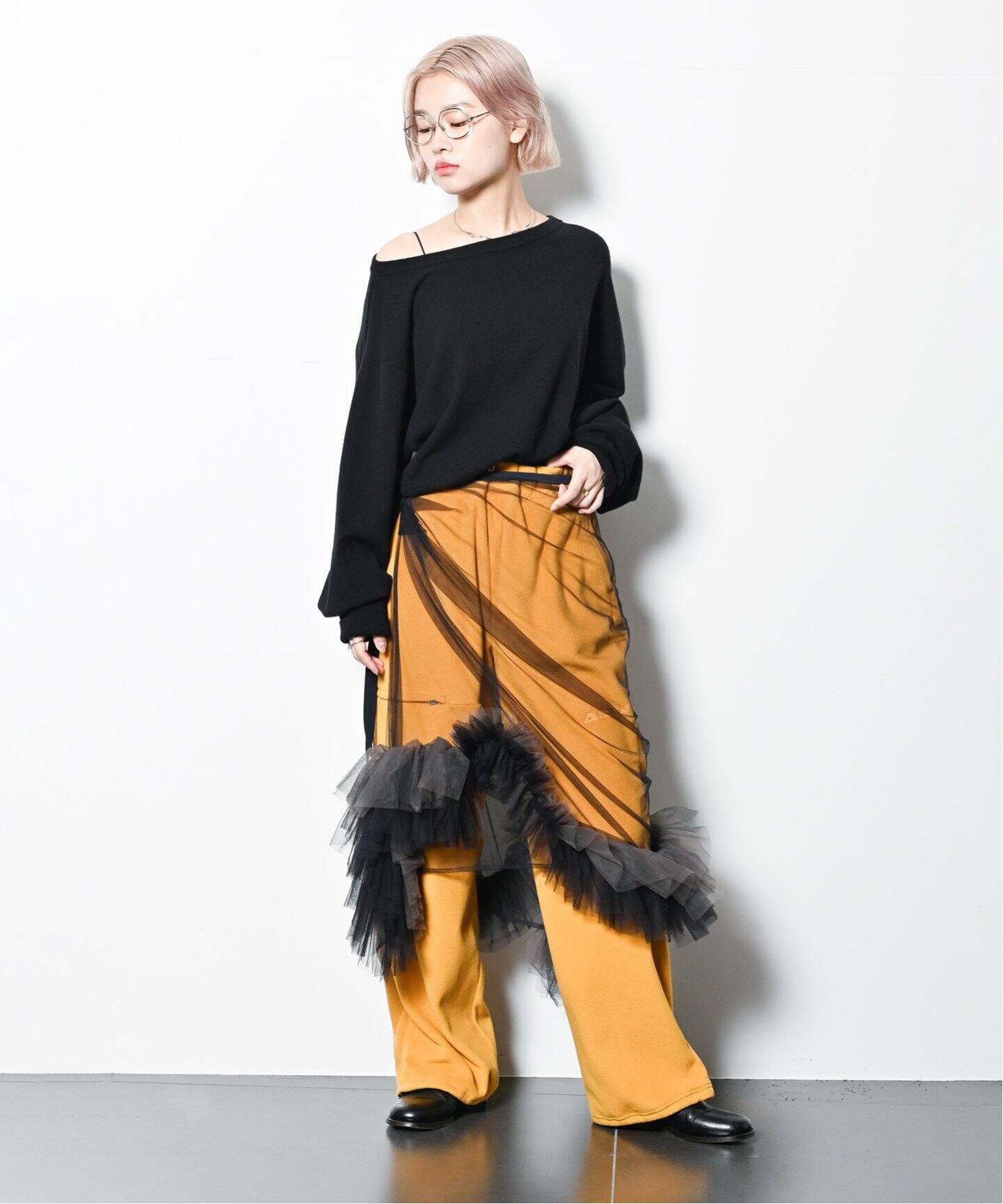 MARGE Asymmetry Decorative Wrap skirt 1008-0105-375：スカート  