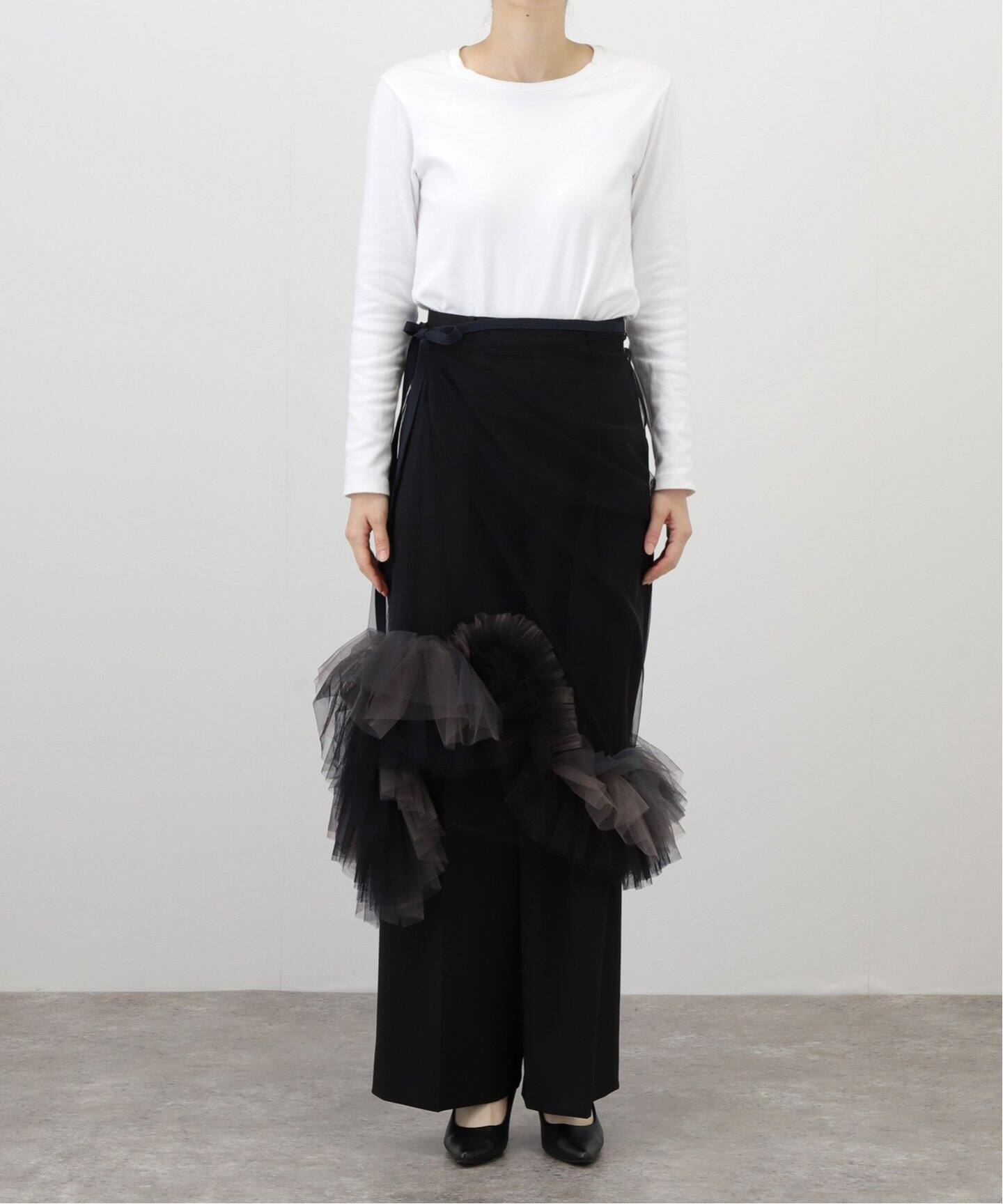 MARGE Asymmetry Decorative Wrap skirt 1008-0105-375：スカート  