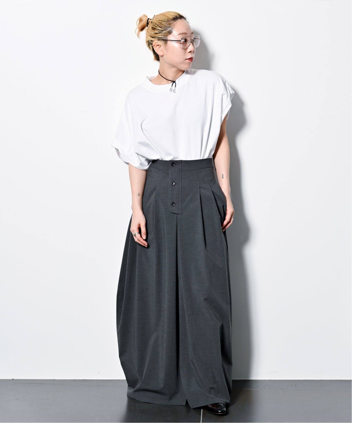 MIOSMOKEY TUCK SKIRT 241SK002-B（ロング・マキシ丈スカート 