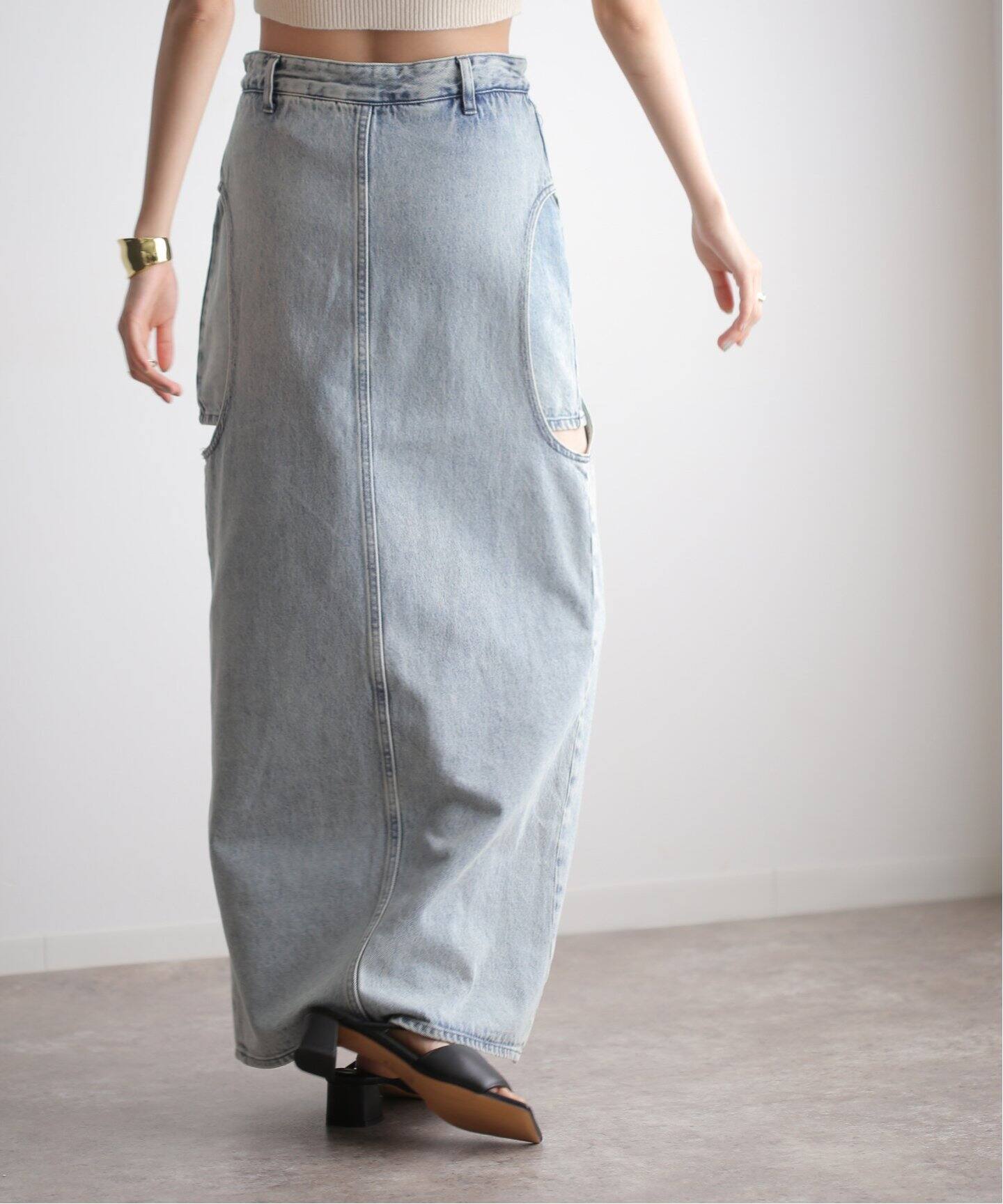 CLANE CIRCLE CUT LAYERED DENIM SKIRT（その他スカート）｜BOICE FROM 