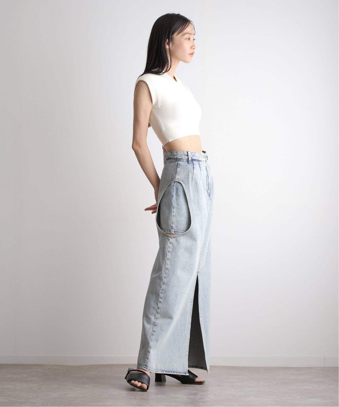 CLANE(クラネ) SIDE CIRCLE CUT ばる PANTS サイドサークルカット 
