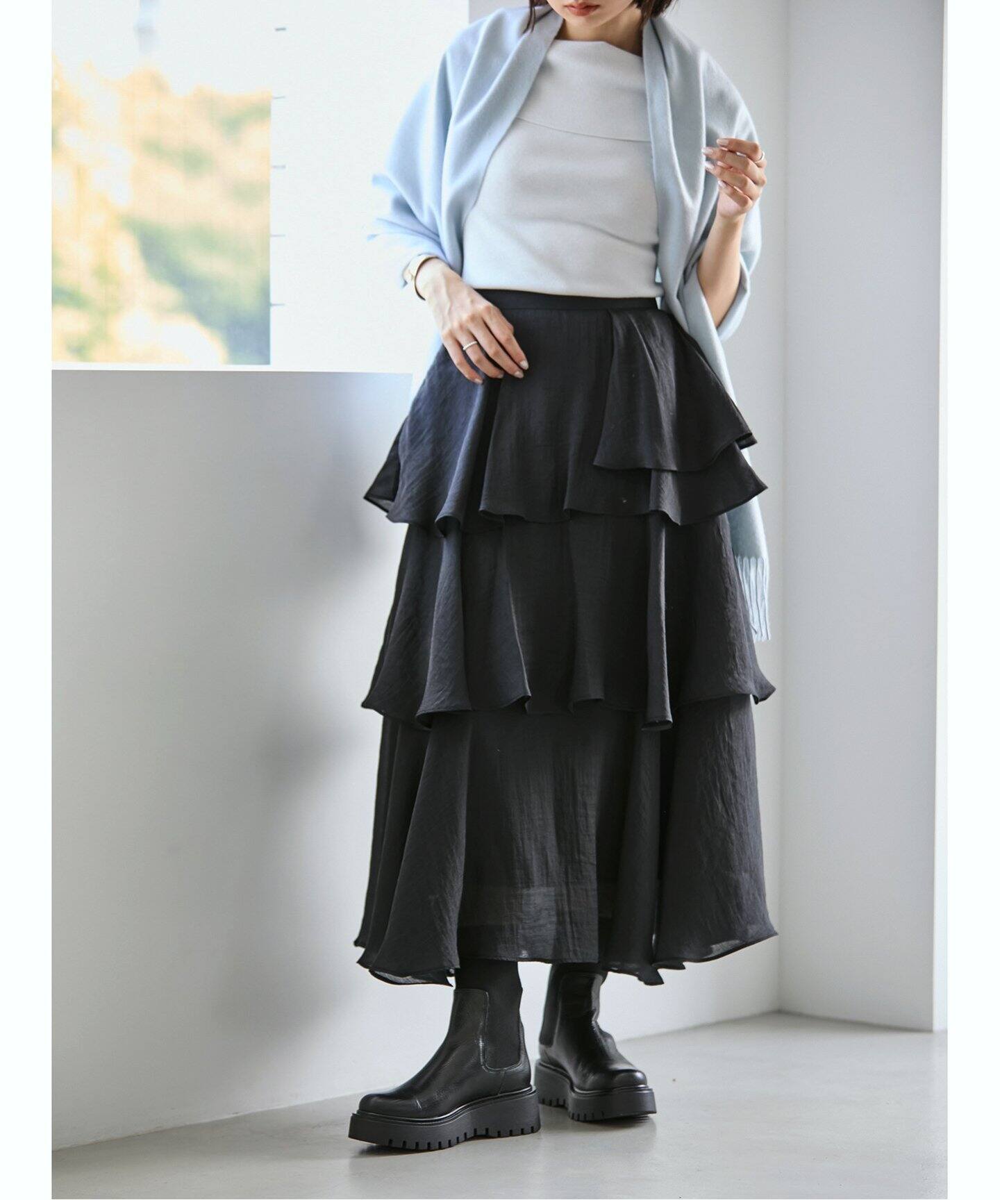 エアリーティアードスカート（ロング・マキシ丈スカート）｜La  