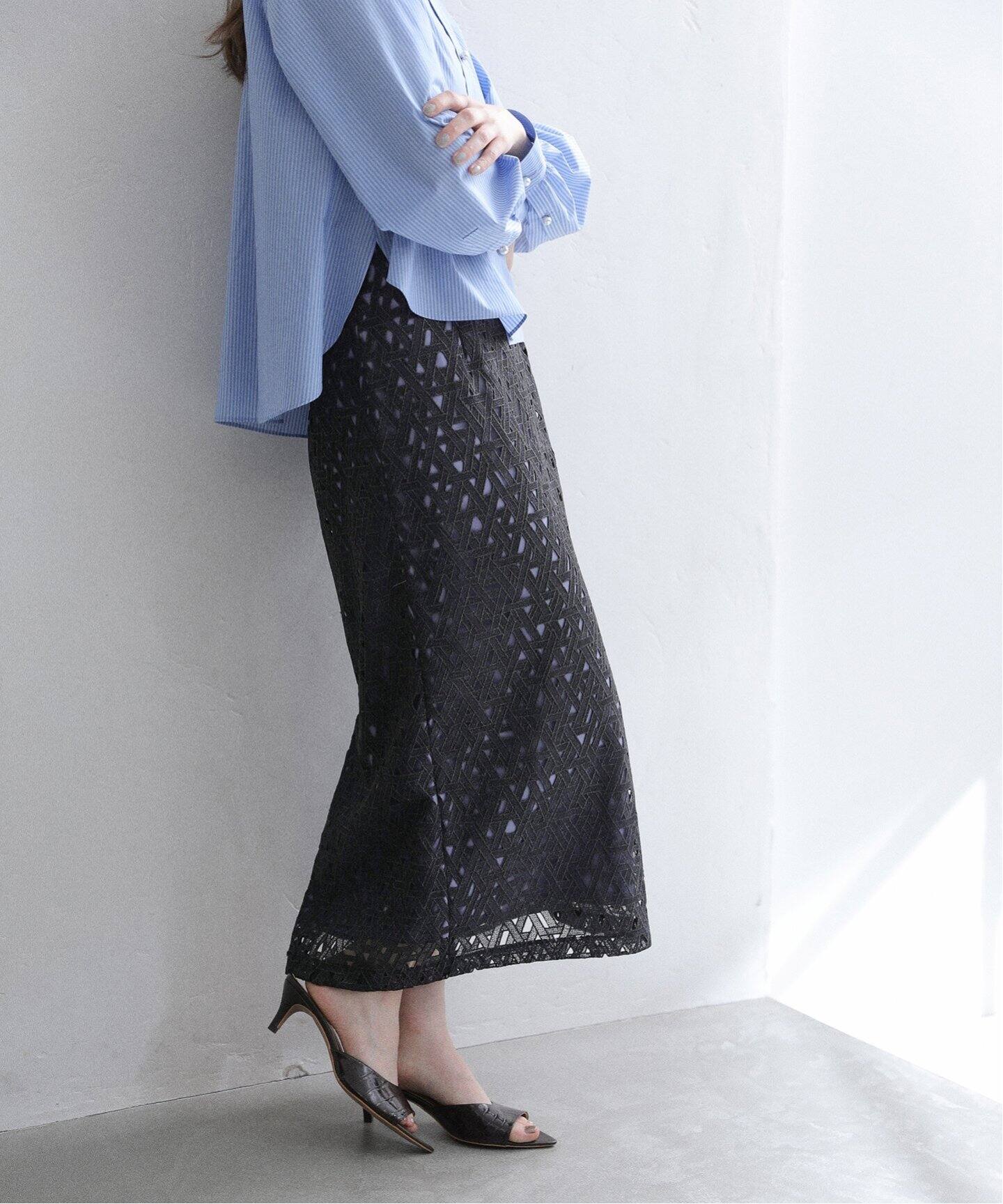 追加2》【洗える】レースタイトスカート（ロング・マキシ丈スカート  
