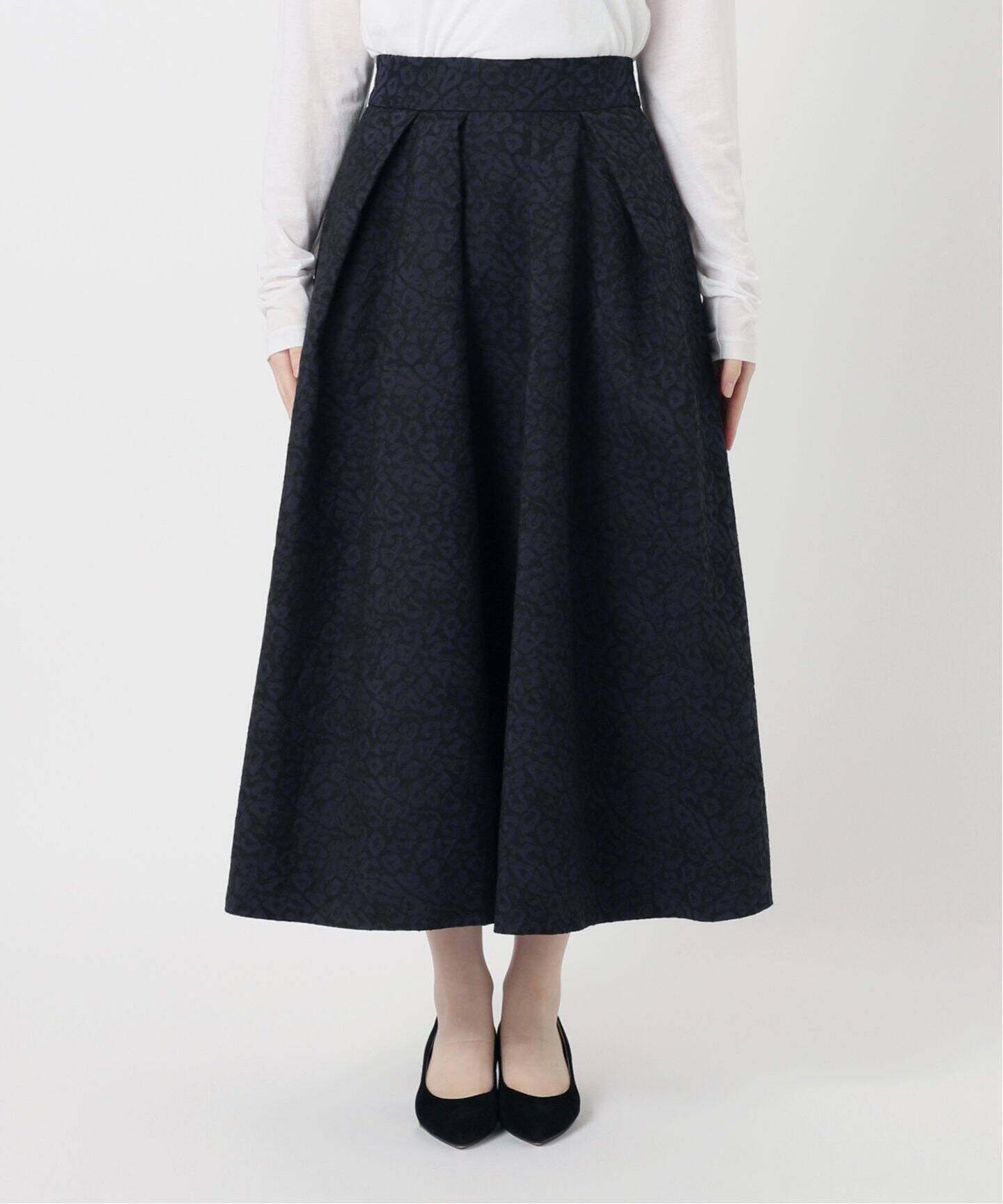 IENA フラワージャガードフレアスカート 36 出向い 