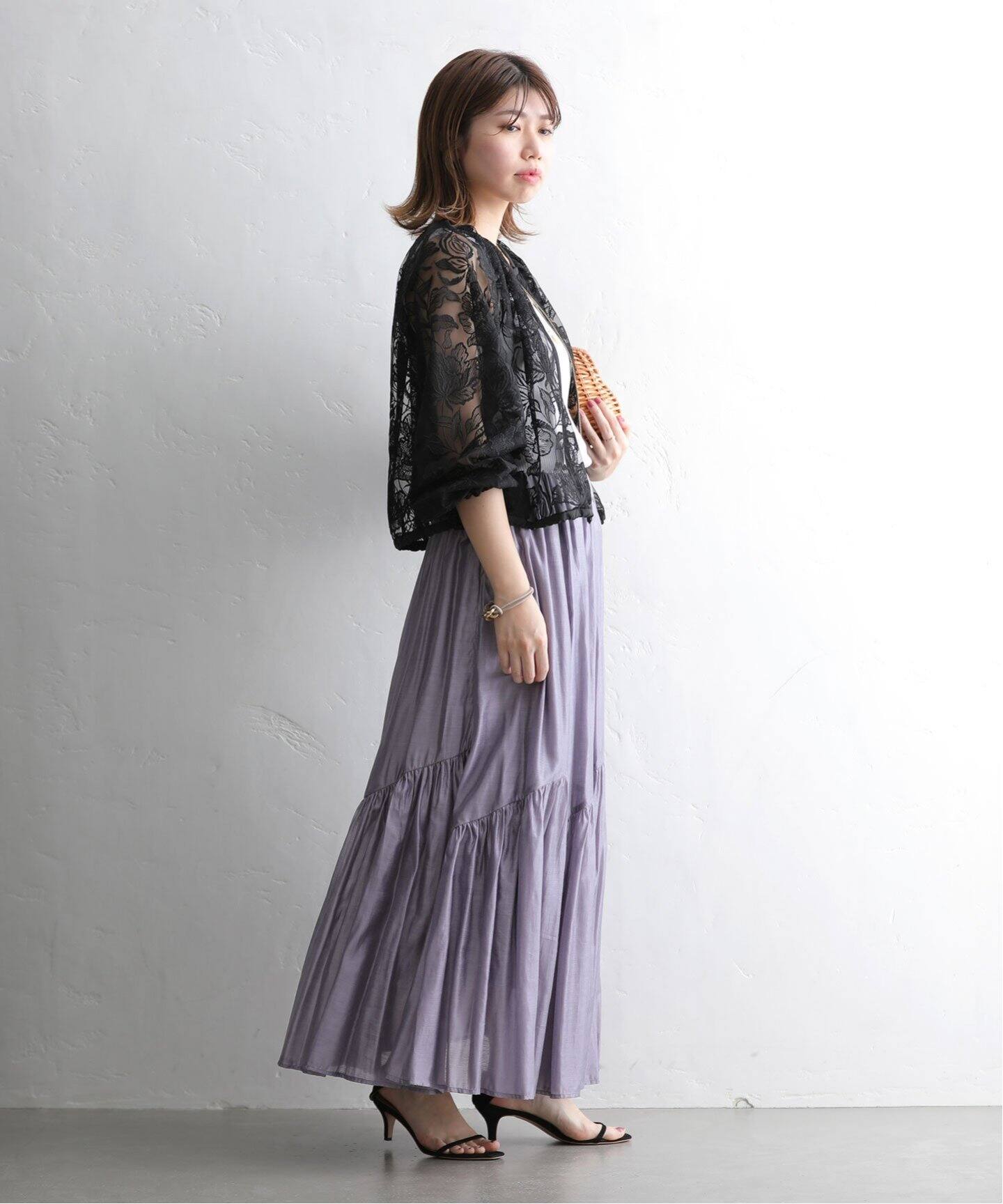 ボリュームティアードスカート（ロング・マキシ丈スカート）｜La  