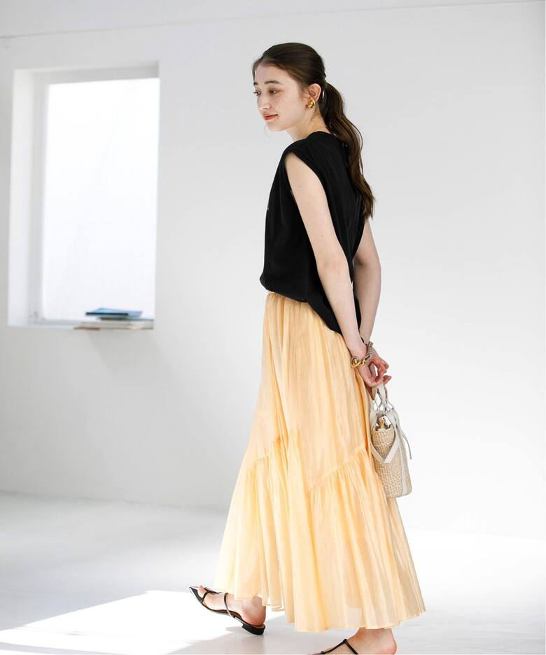 ボリュームティアードスカート（ロング・マキシ丈スカート）｜La  