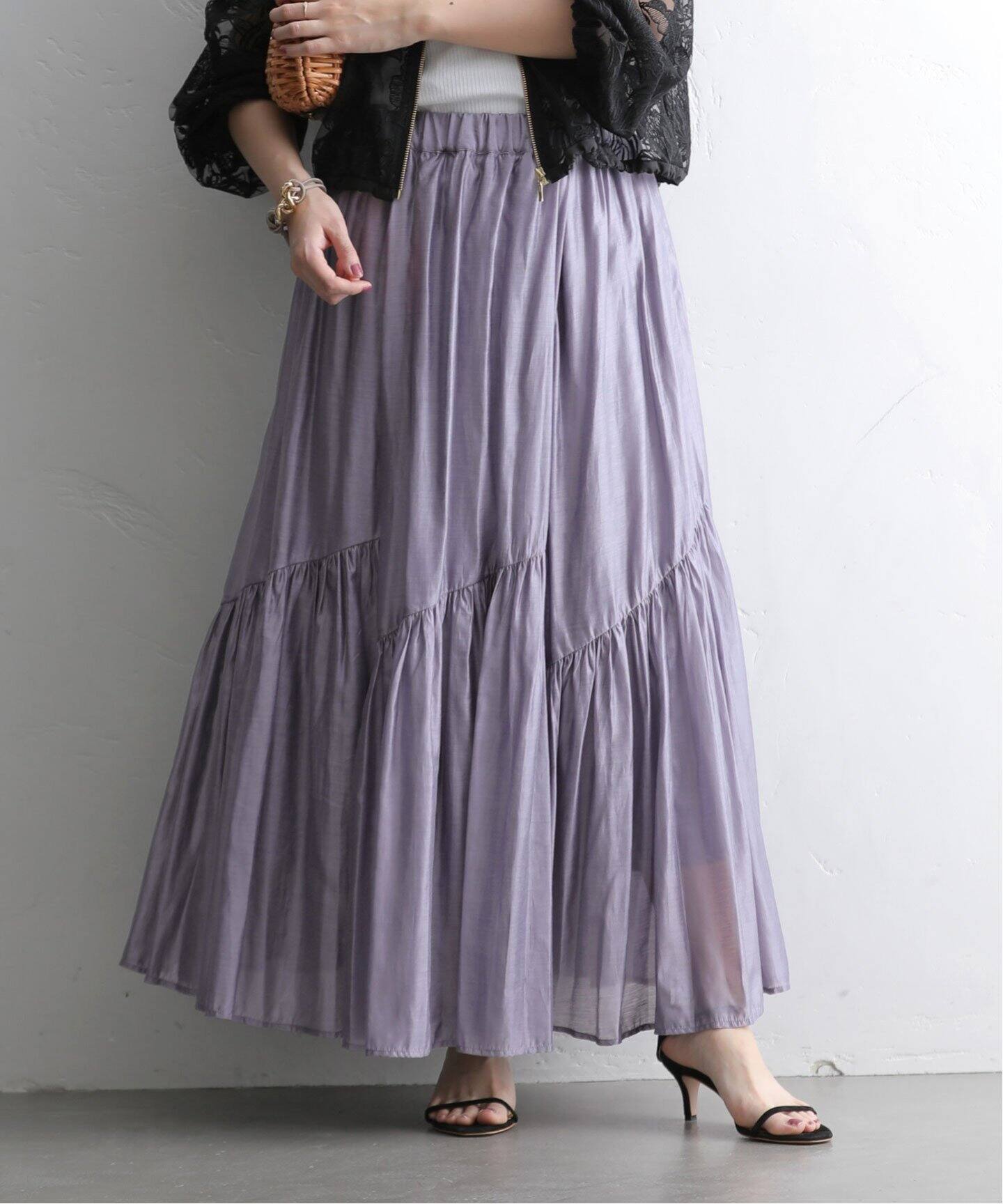 ボリュームティアードスカート（ロング・マキシ丈スカート）｜La  