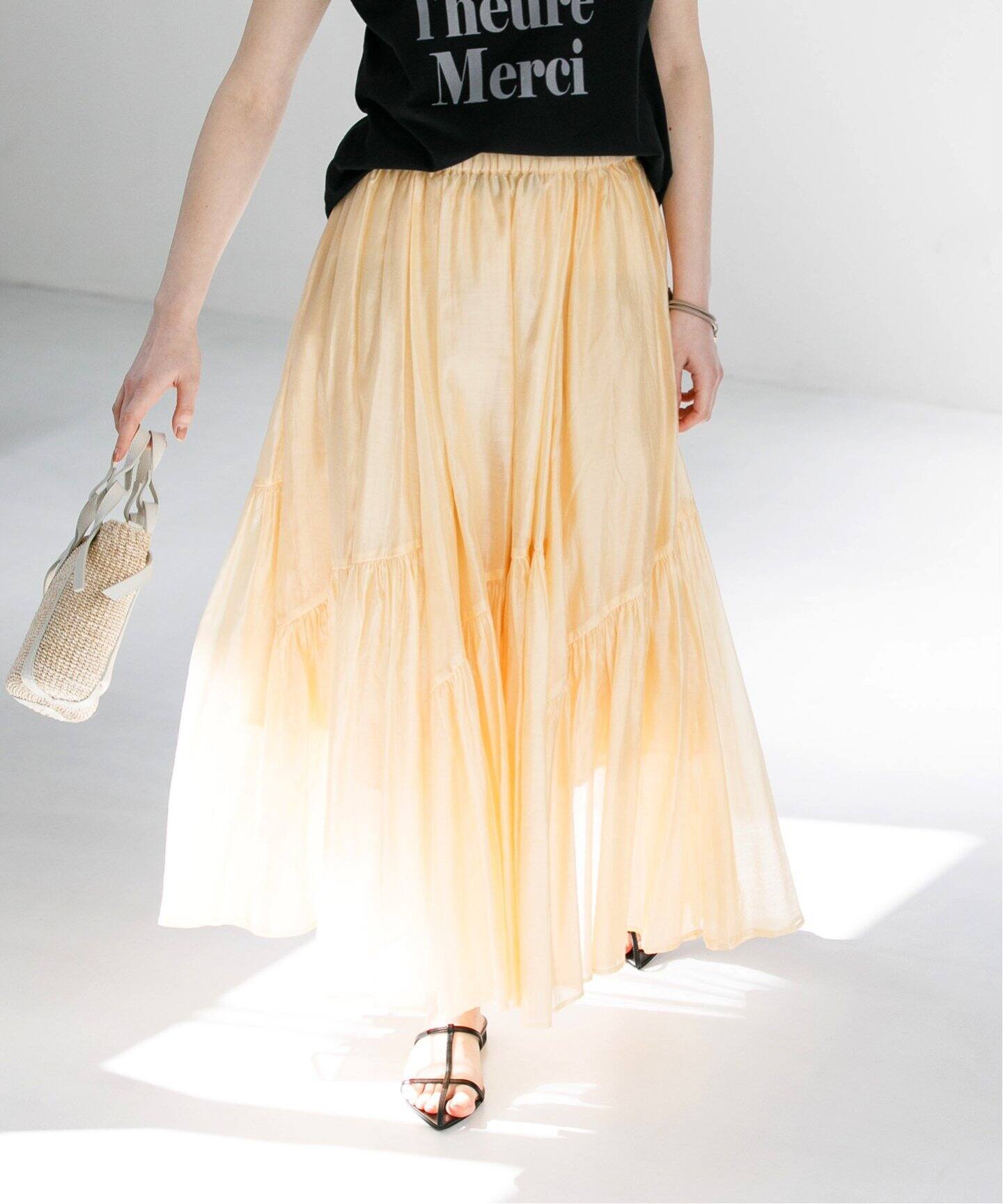 ボリュームティアードスカート（ロング・マキシ丈スカート）｜La  