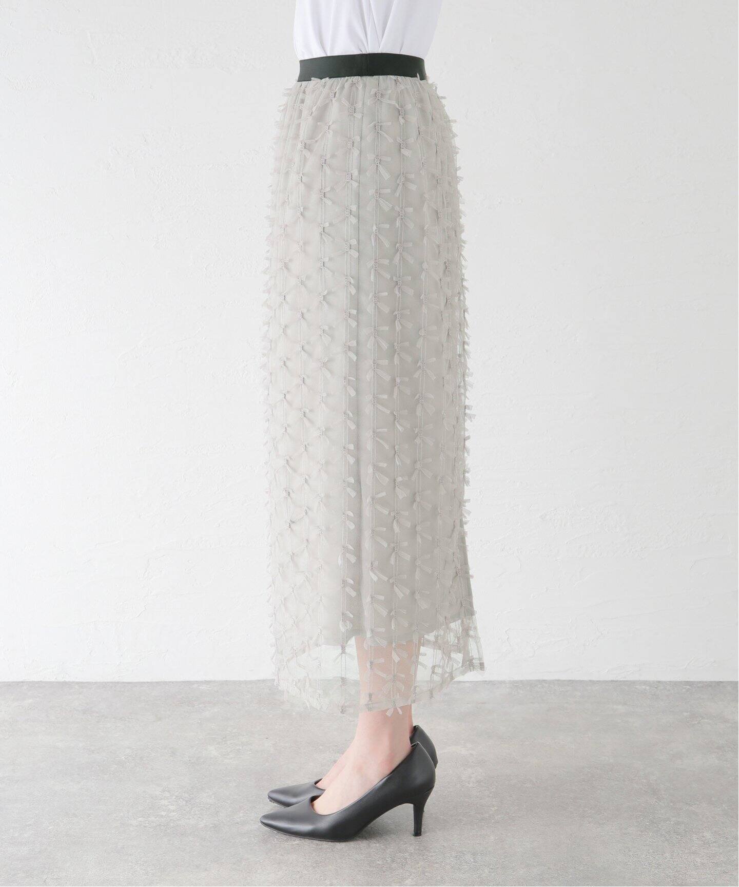 チュールフリルスカート（ロング・マキシ丈スカート）｜La Totalite  