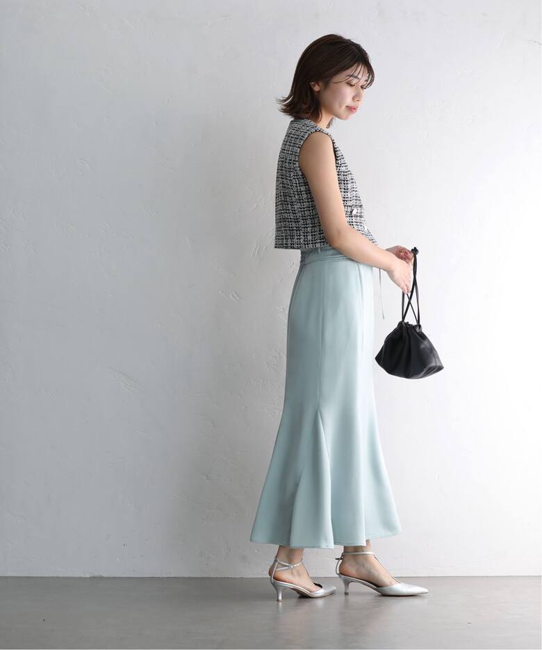 CACHEC カシェック マーメイドラインサテンスカート M 【値下】CACHEC  