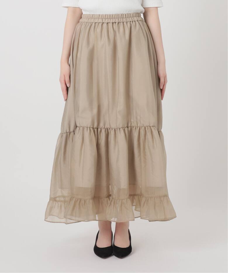 シアーフレアティアードスカート（ロング・マキシ丈スカート）｜La  