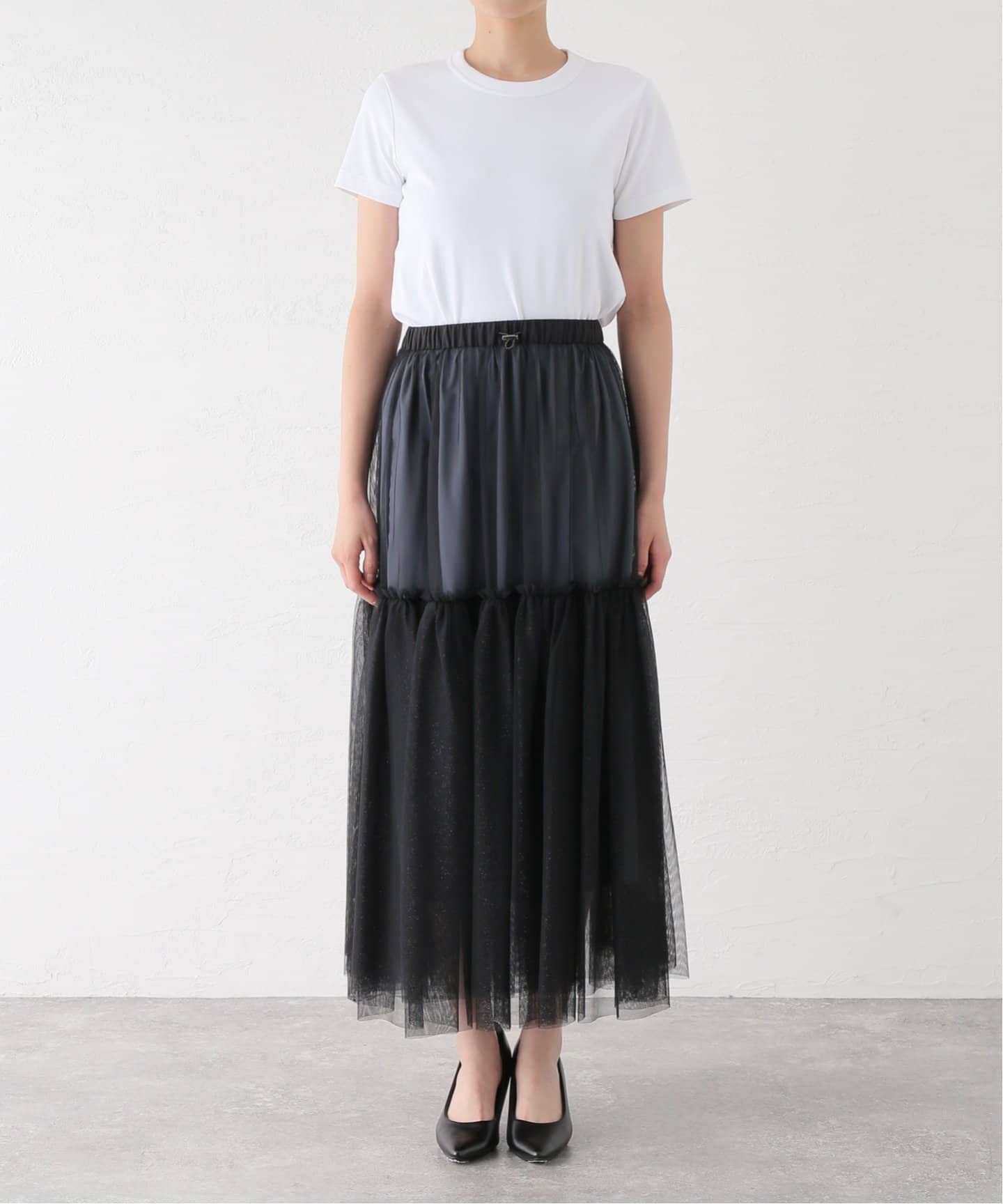 MARECHAL TERRE/マルシャルテル】Reversible Tulle Tiered Skirt