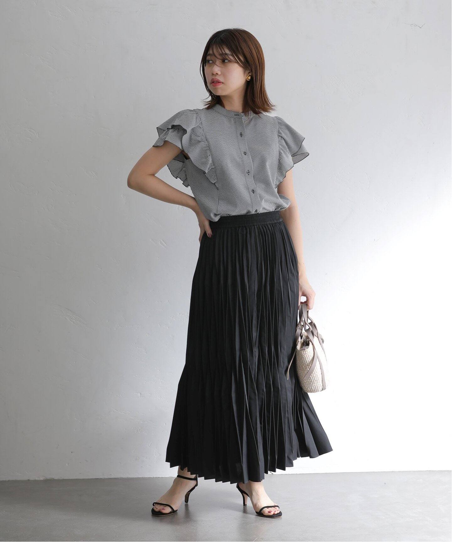 MARILYN MOON/マリリンムーン】modern pleats skirt（ロング・マキシ丈 