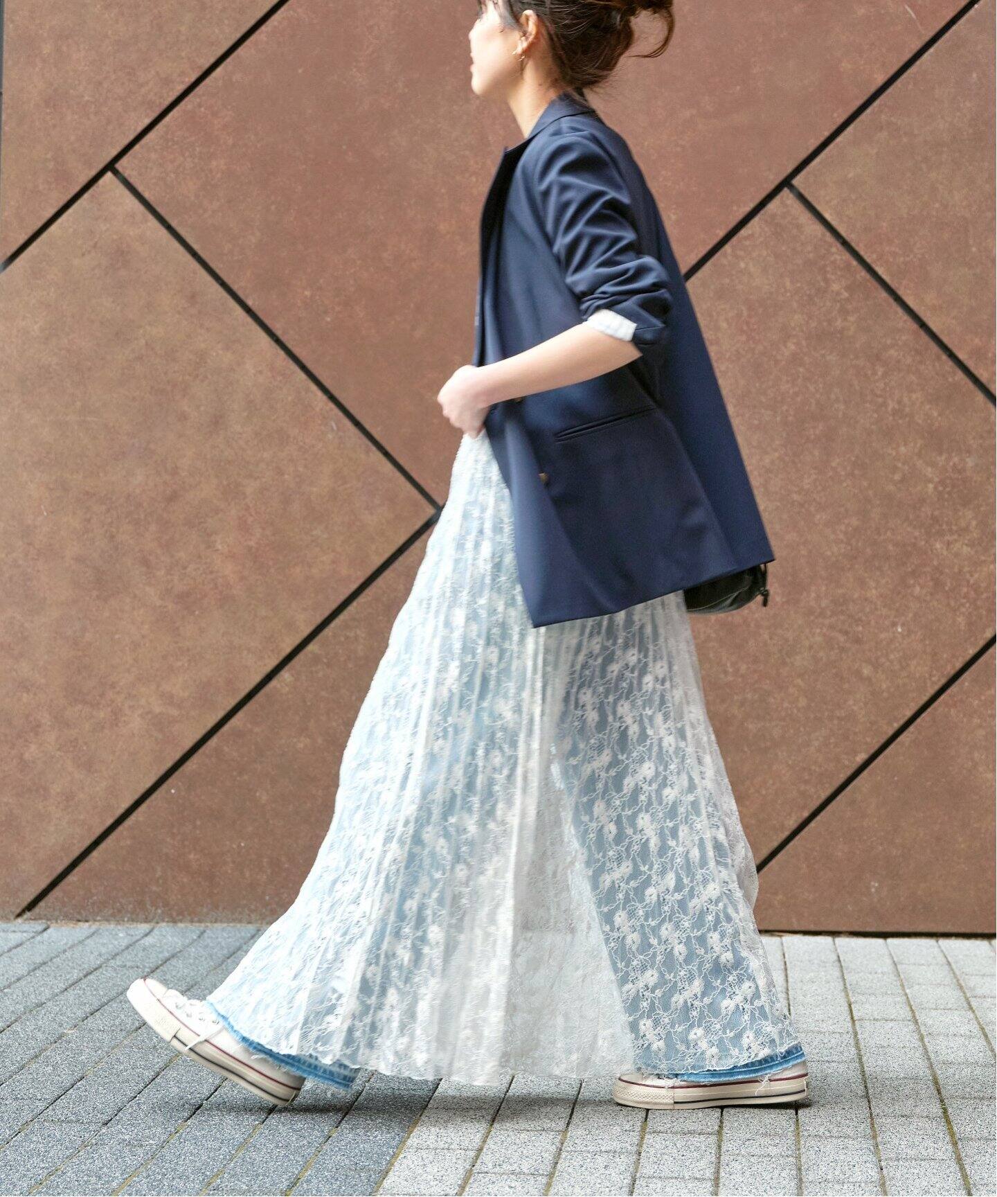 シアーレースプリーツスカート（ロング・マキシ丈スカート）｜Spick  