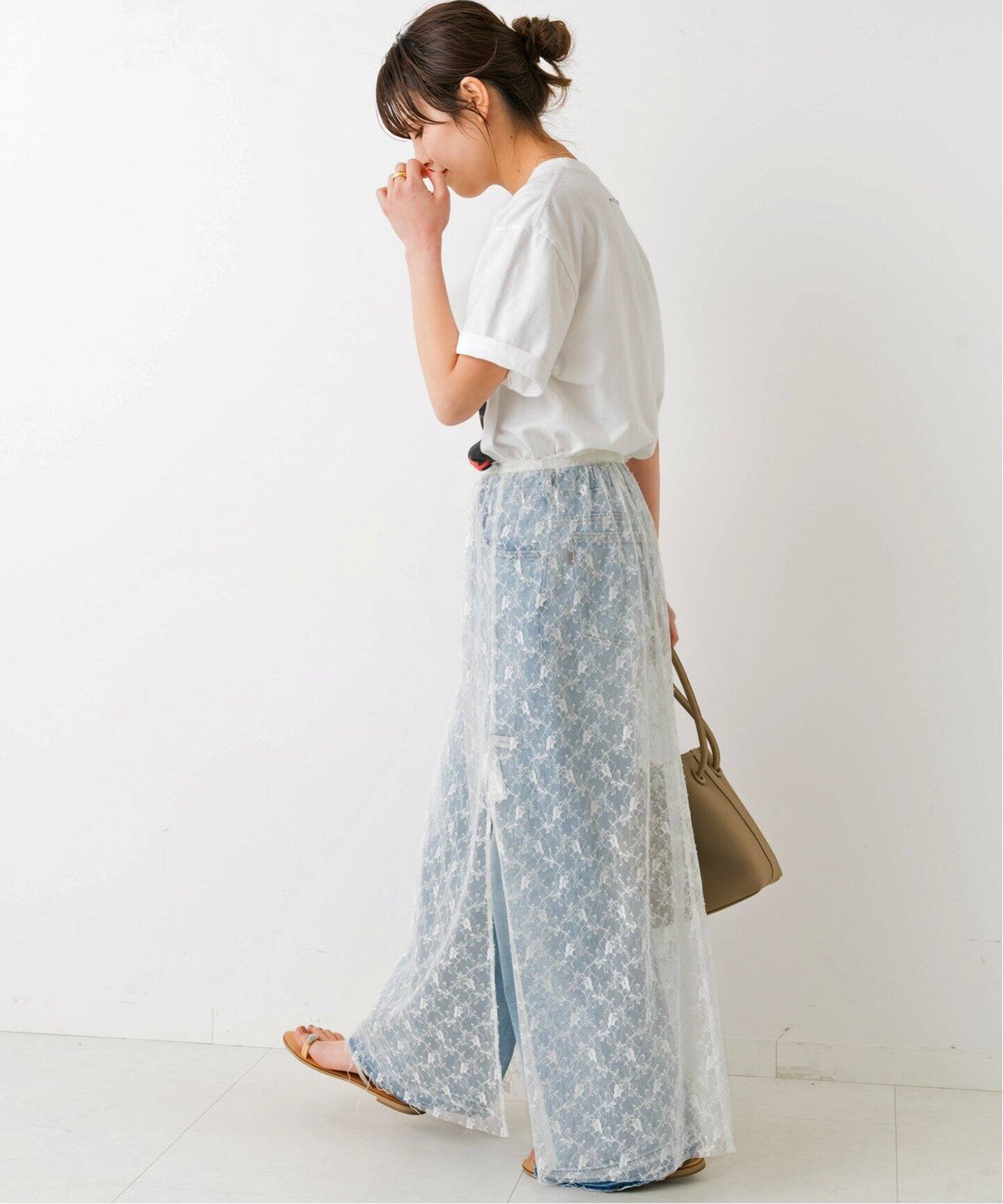 ギャザーレーススカート（ロング・マキシ丈スカート）｜Spick and Span  